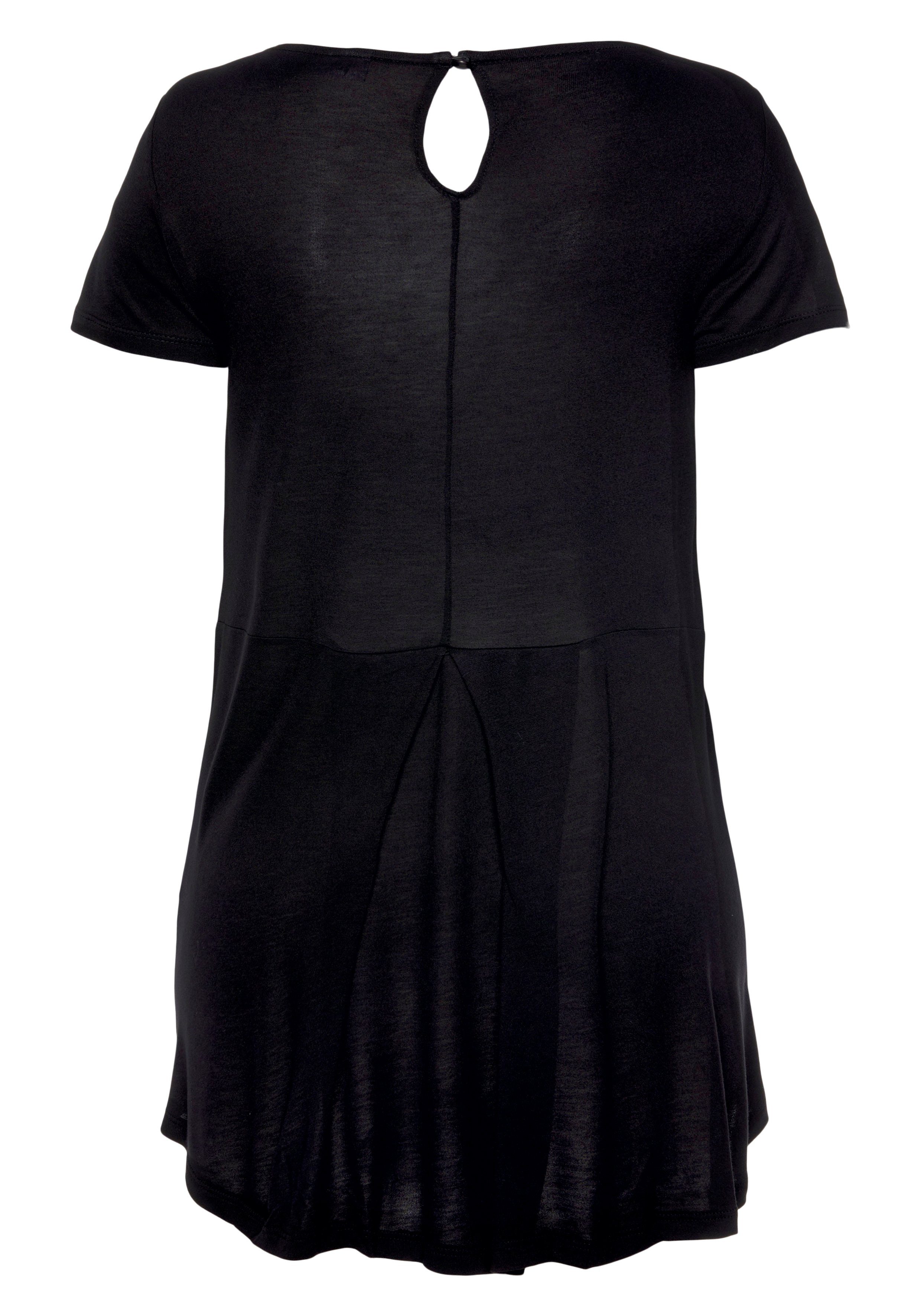 Lascana T-shirt met verlengd rugpand, shirt met korte mouwen, longshirt, basic