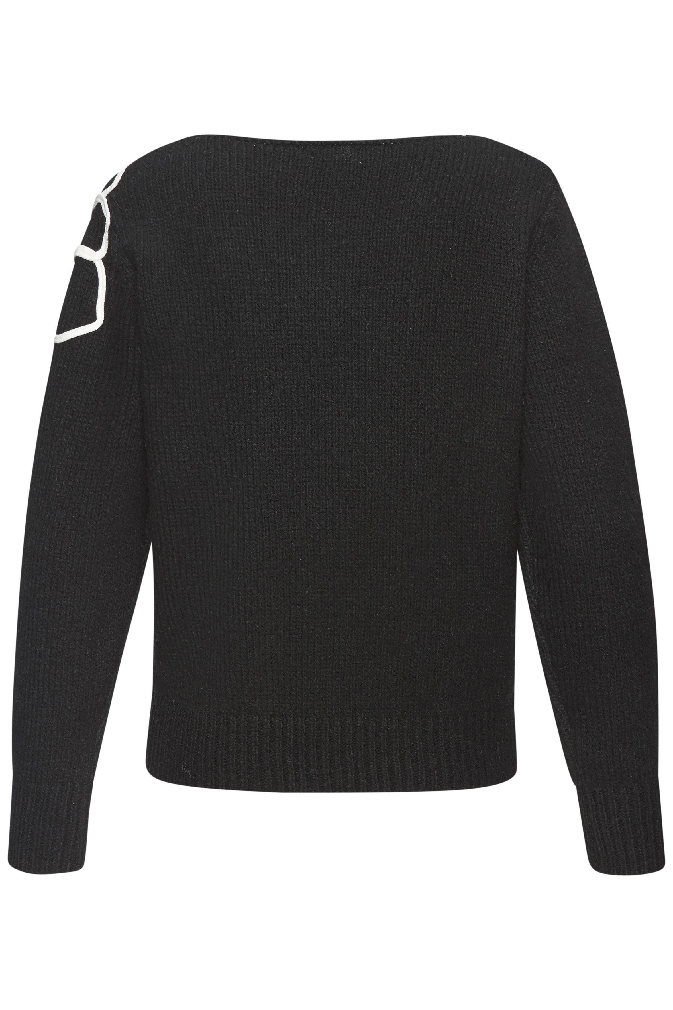 Lascana Gebreide trui met bloemen-applicatie, winterpullover, modieus