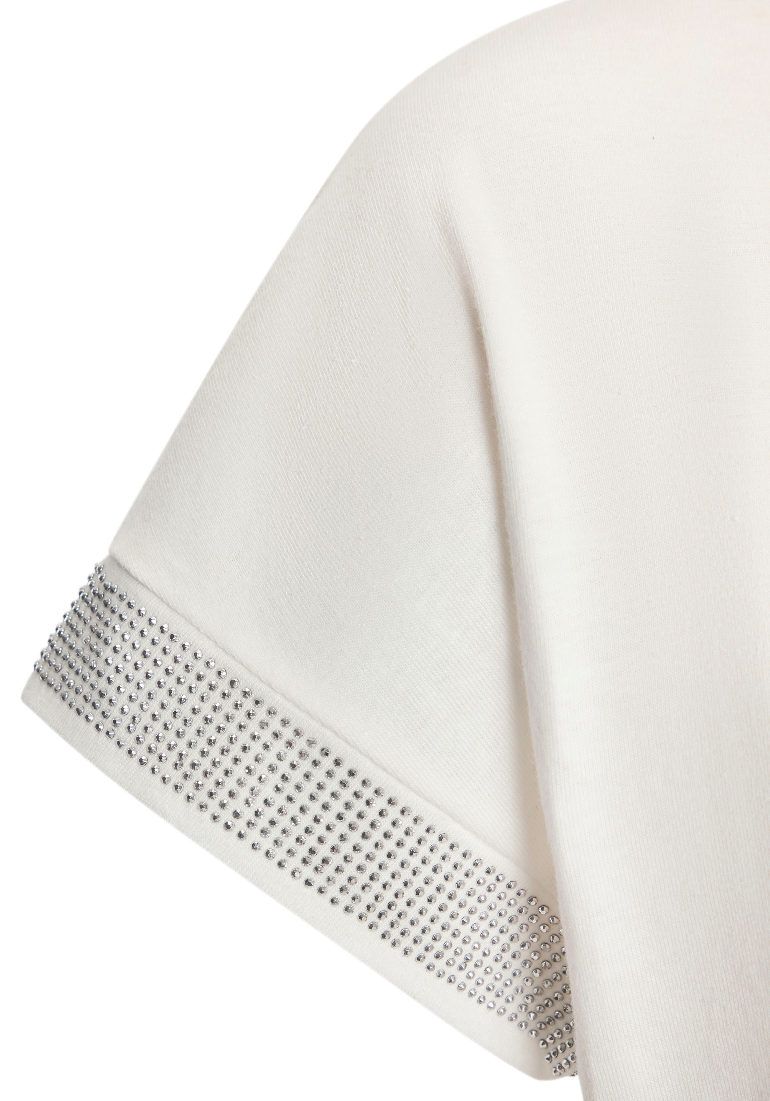 Lascana Shirt met korte mouwen Met glinsterend strass-ontwerp op de arm