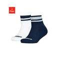 puma korte sokken clyde junior met gestreepte boorden (2 paar) blauw