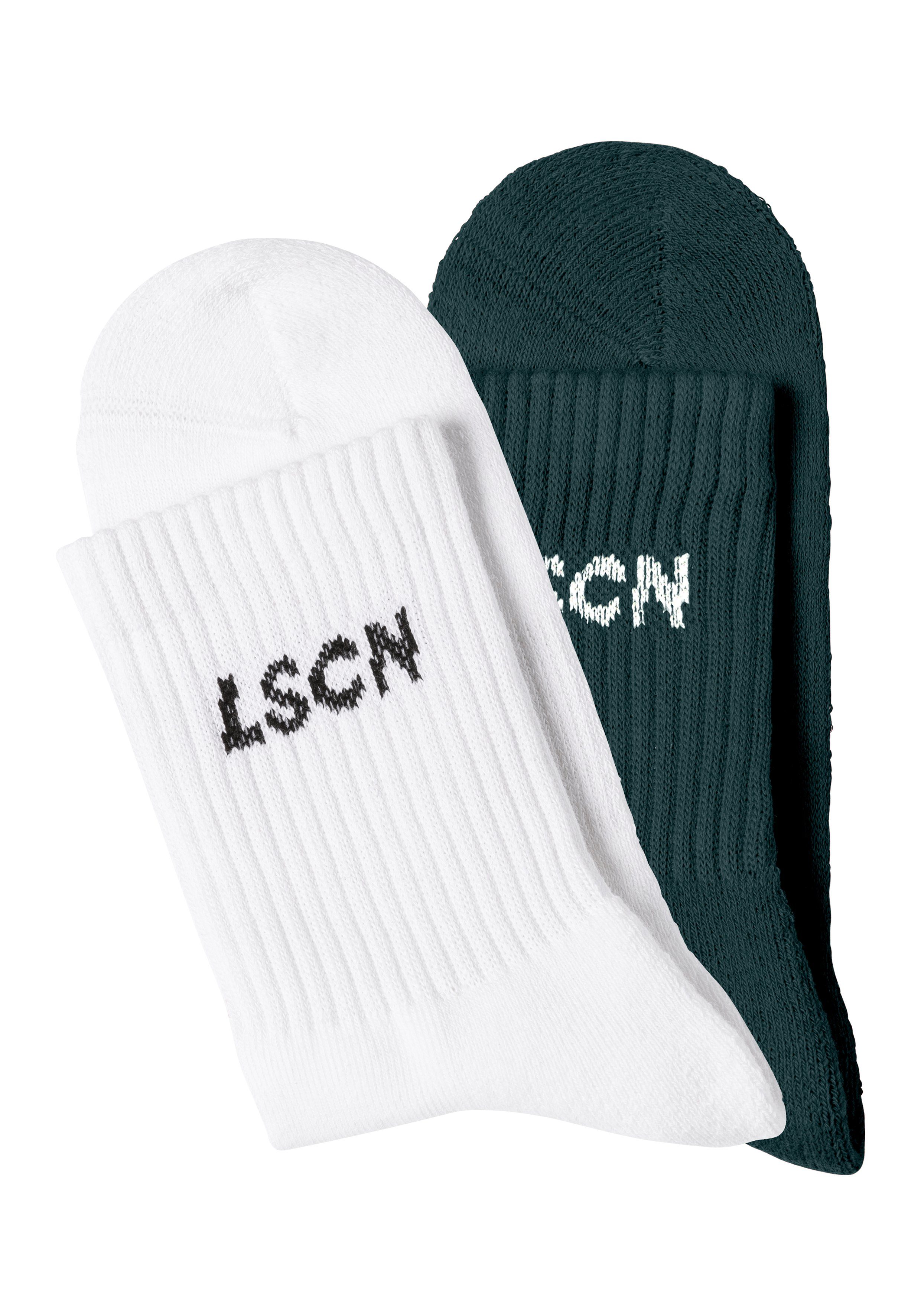 LSCN by LASCANA Tennissokken met badstof, halve voet (set, 2 paar)