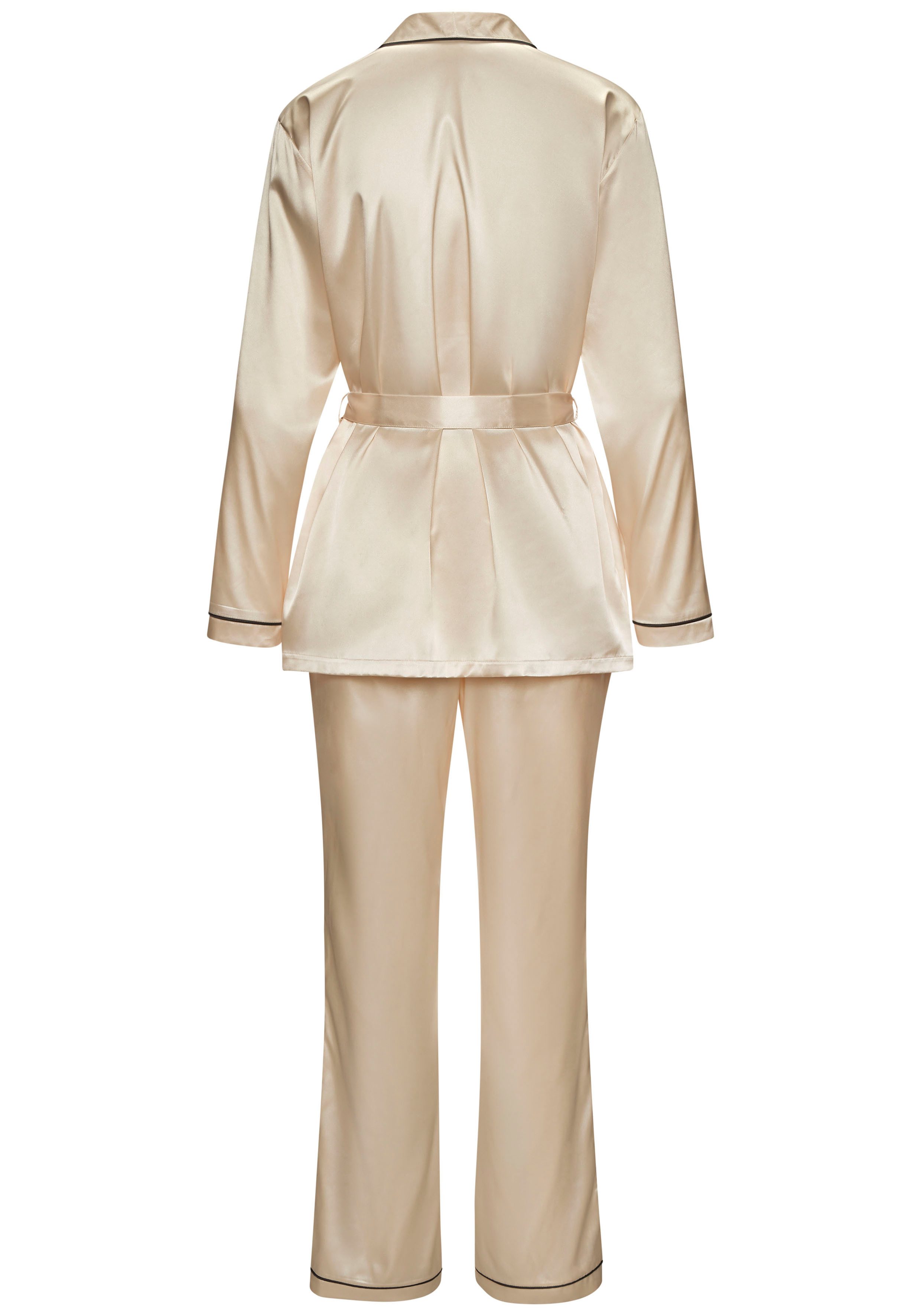 Bruno Banani Pyjama met contrasterende paspel-details (2-delig, 1 stuk)