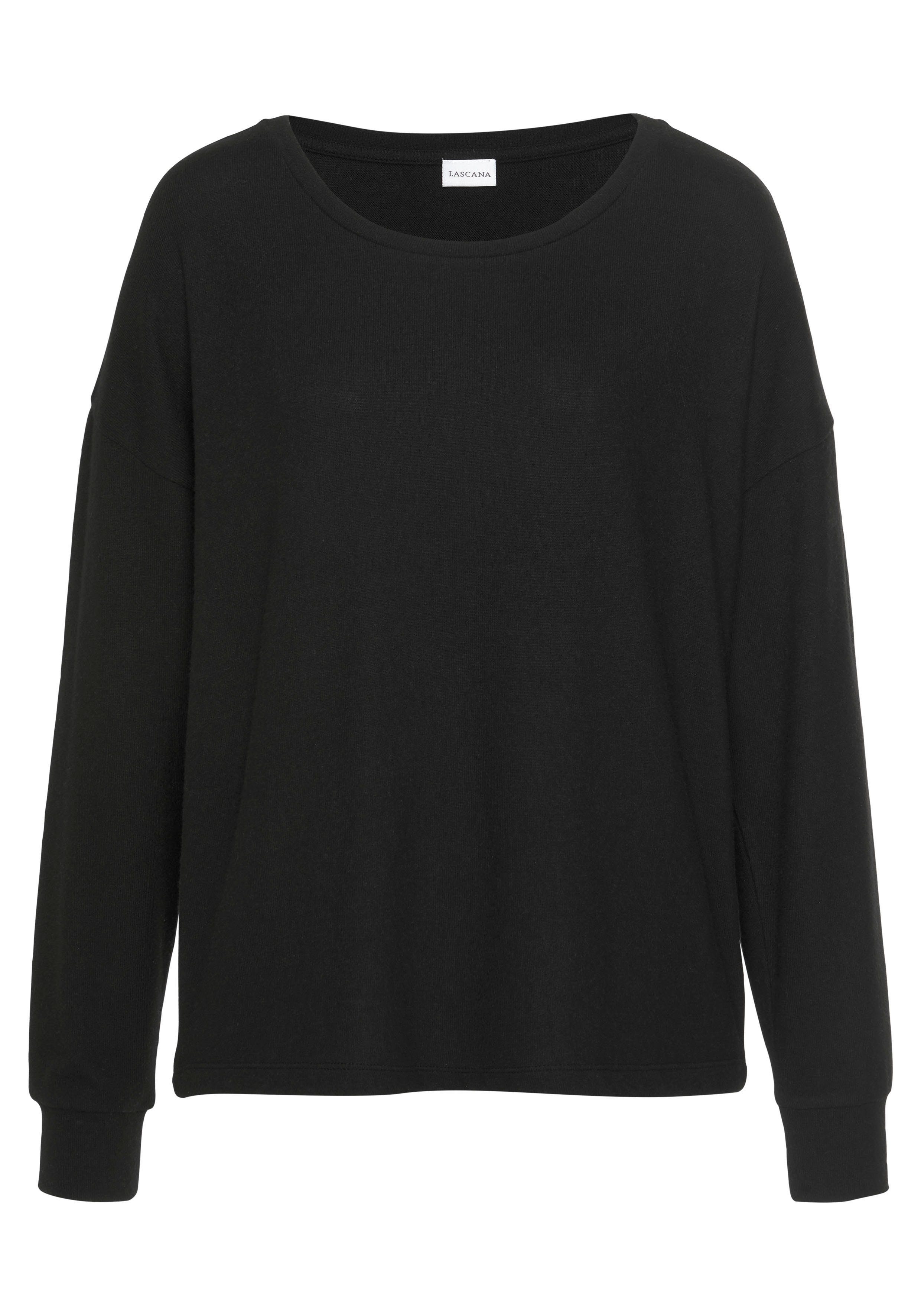 Lascana Gebreide trui loungewear maat 40/42 zwart