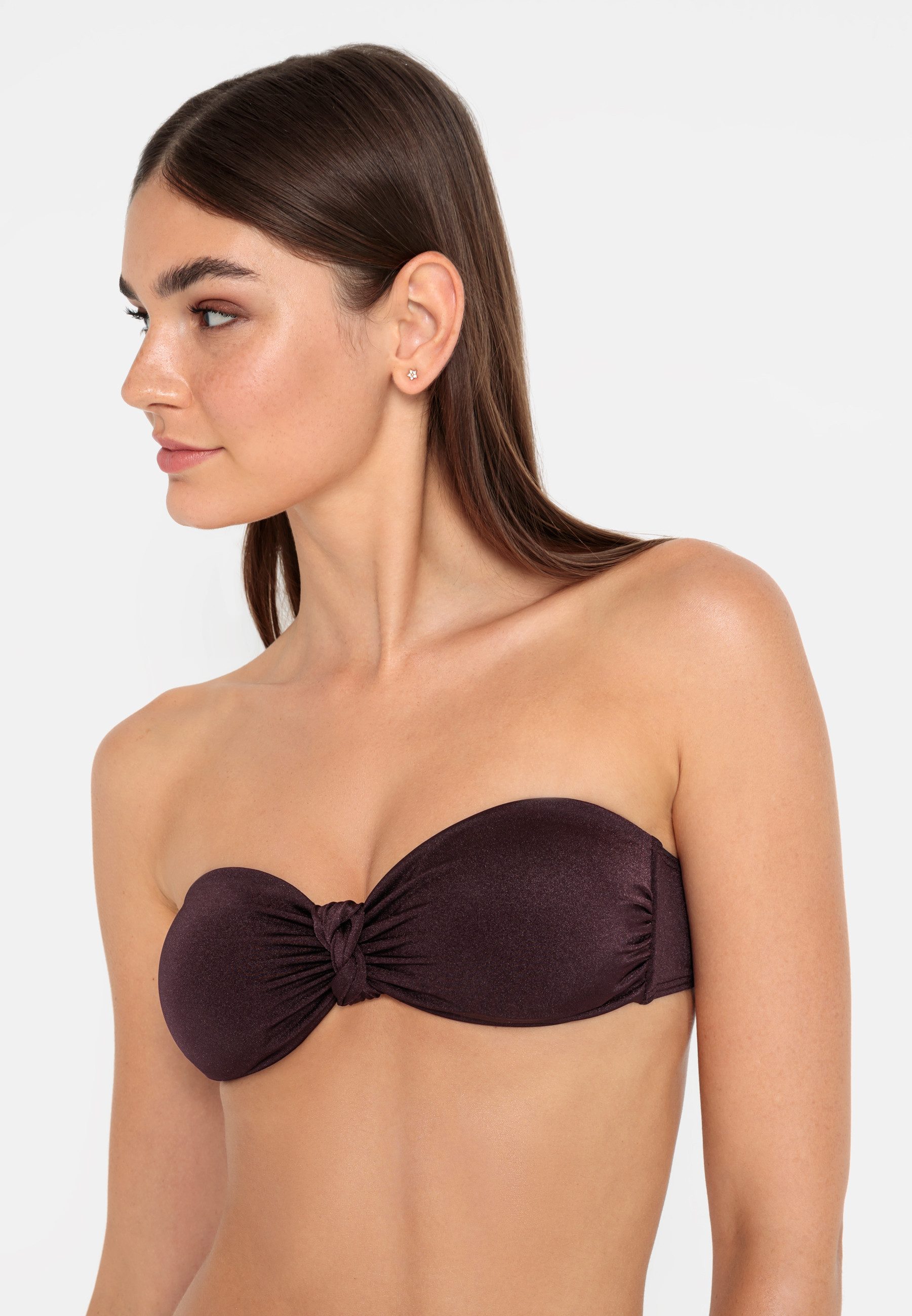LSCN by LASCANA Bandeau-bikinitop Nele met glanzende coating