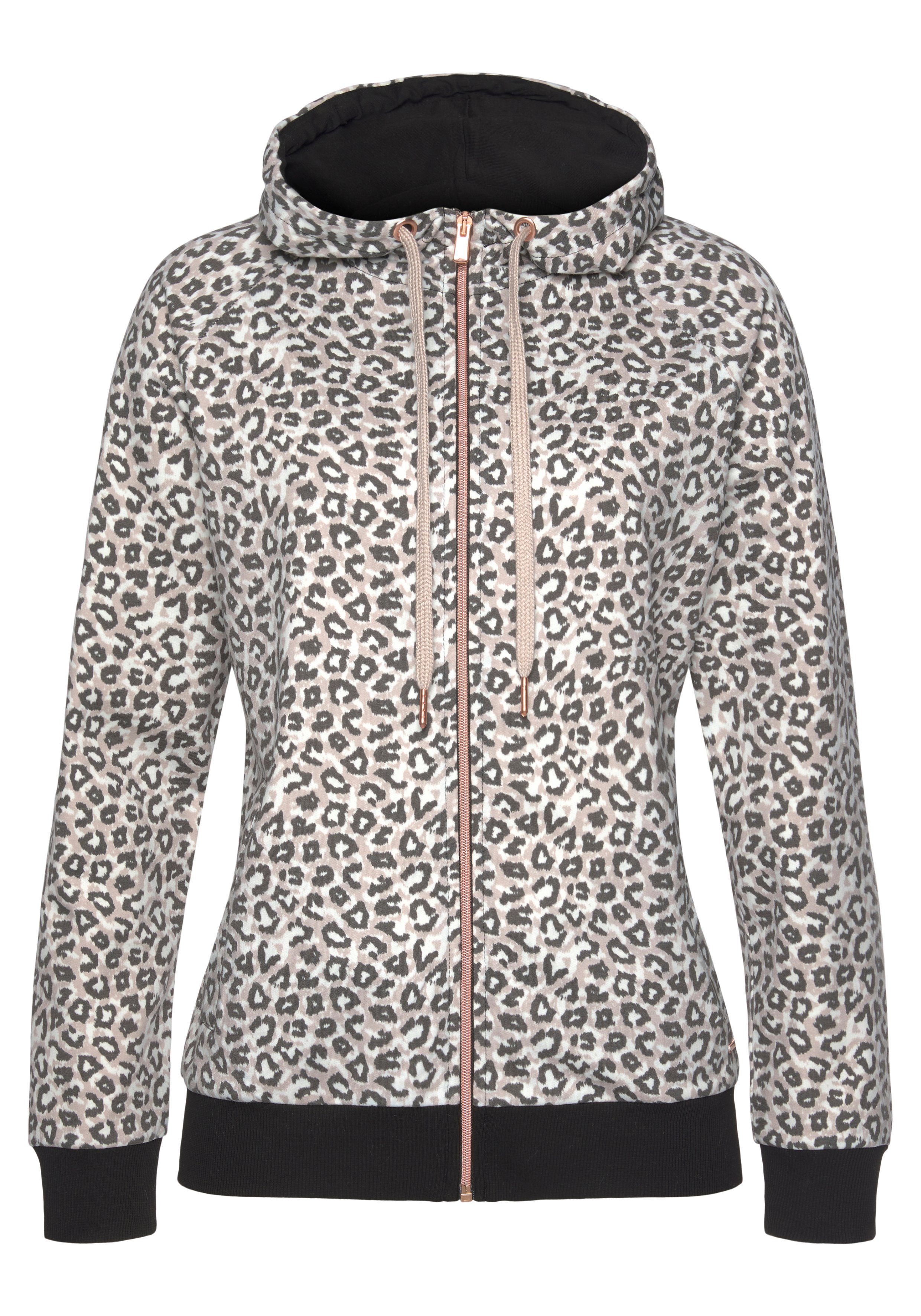 Lascana Capuchonsweatvest / sweatvest met details in rozegoud Sweatshirtjack met details in roségoud, loungewear