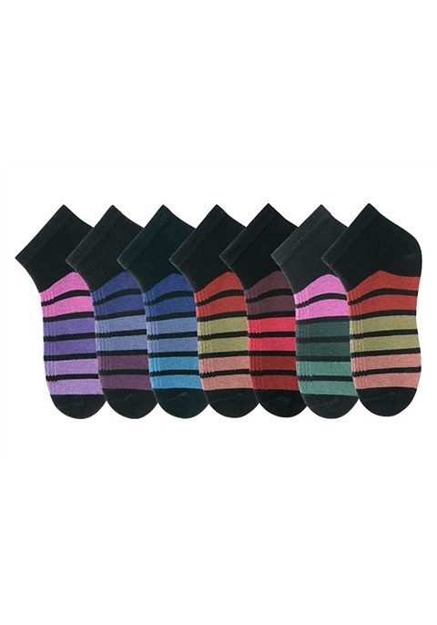 H.I.S Sneakersokken met kleurrijke horizontale strepen (set, 7 paar)