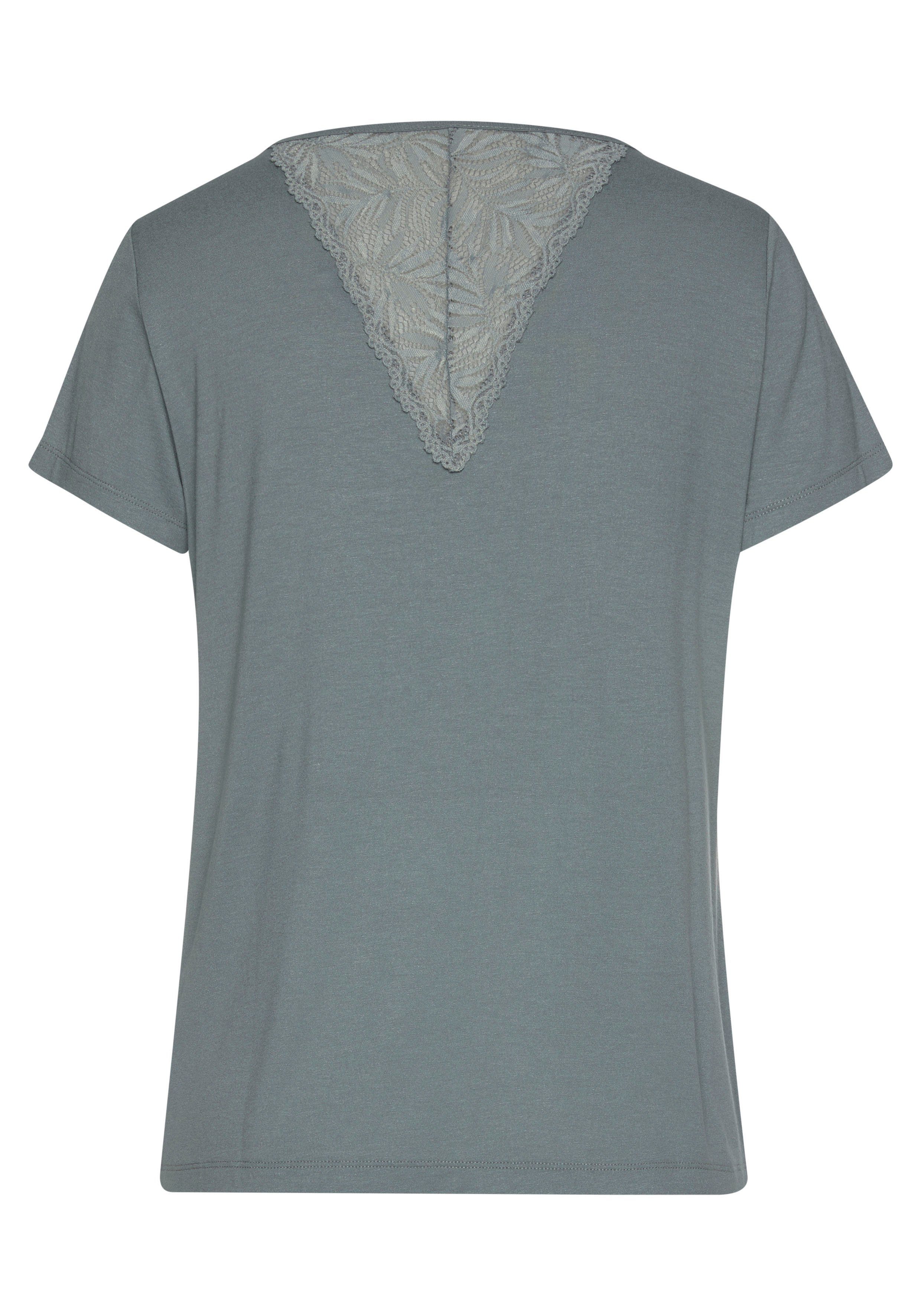 Lascana Pyjama top met kanten inzet op de rug