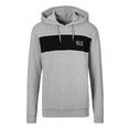 h.i.s hoodie met colourblocking en logoprint grijs