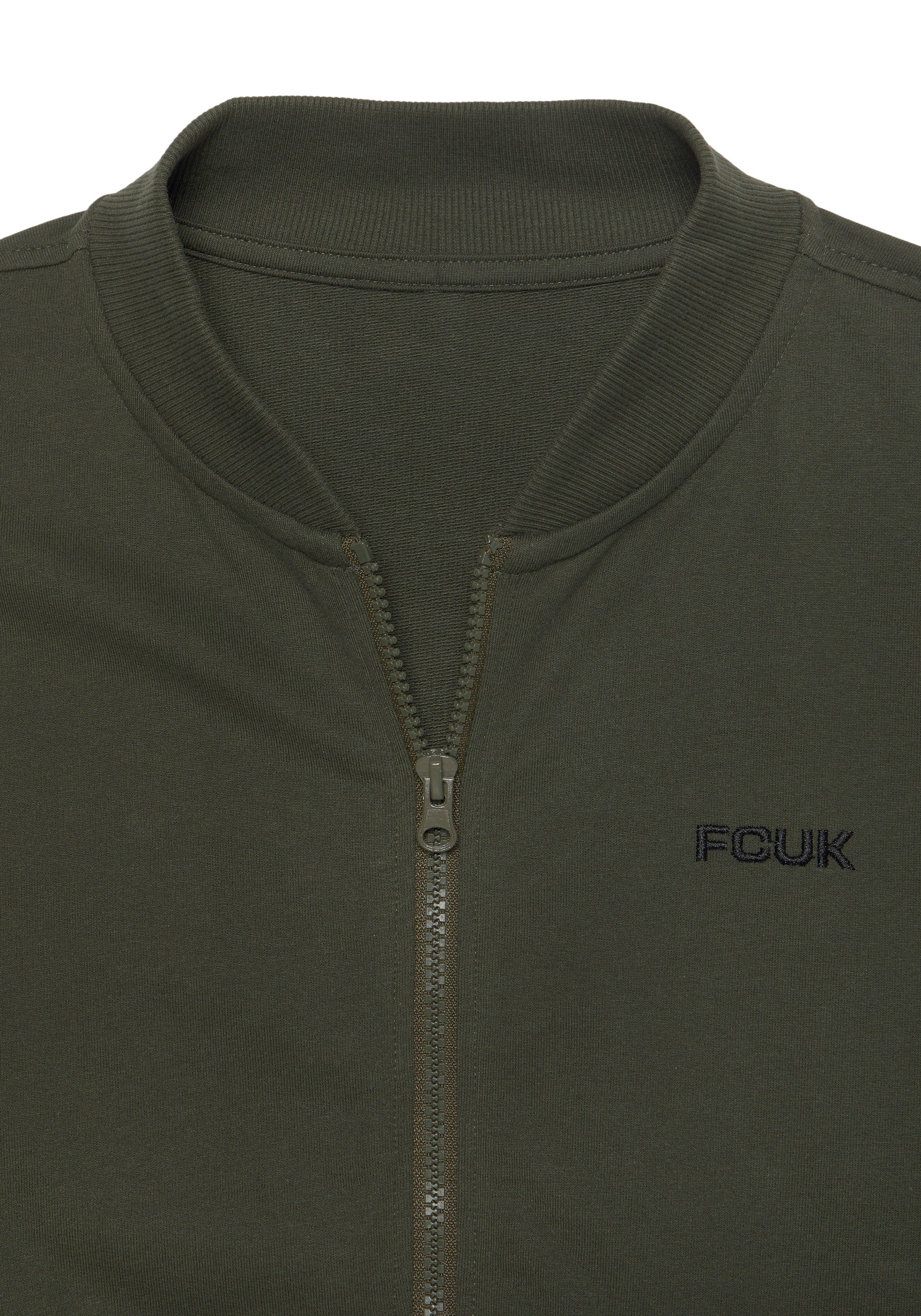 FCUK Sweatvest met kraag en doorlopende rits (1-delig)