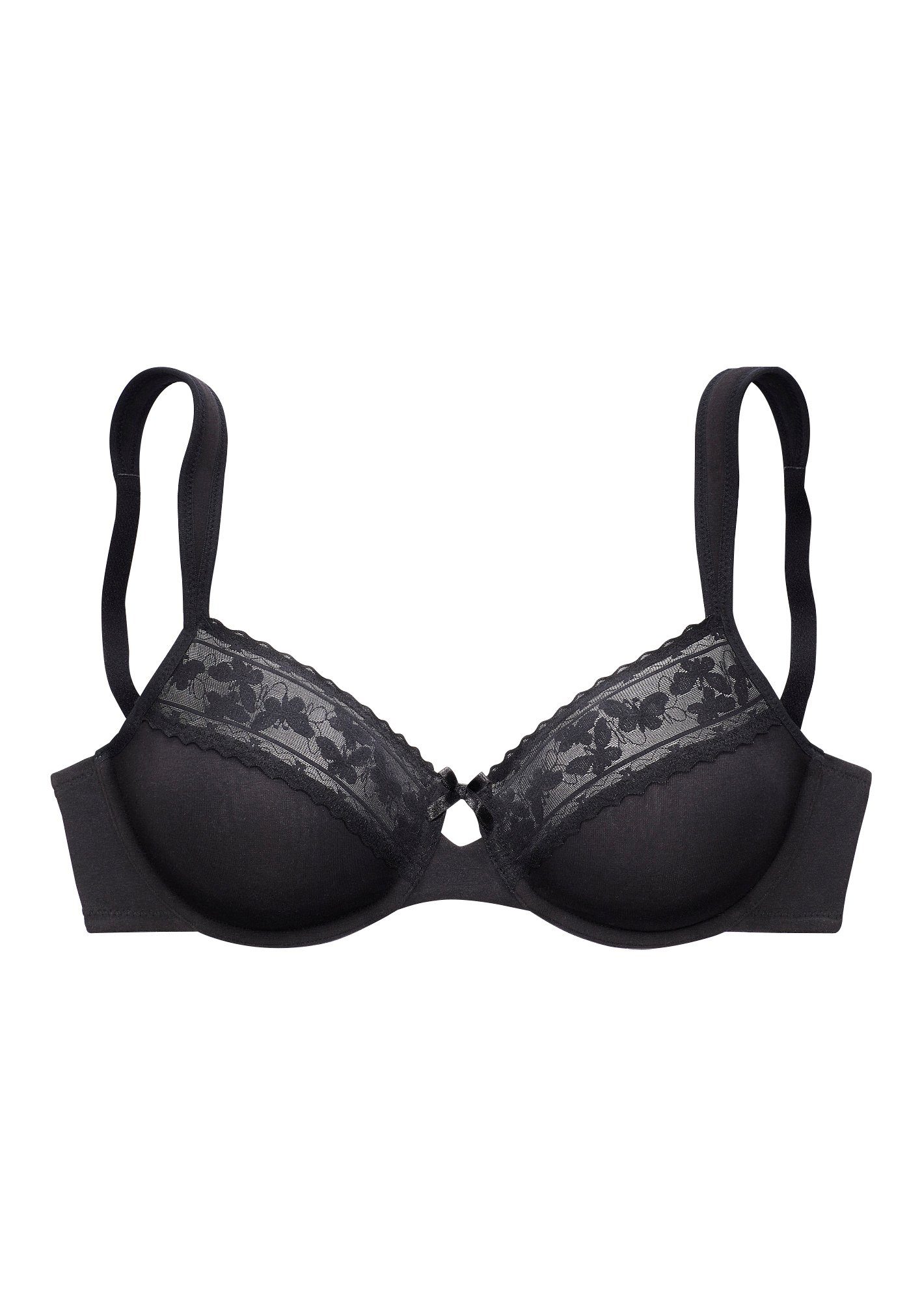 Nuance Minimizer-bh met kant in vlinderpatroon minimizer bh's maat 100 G zwart