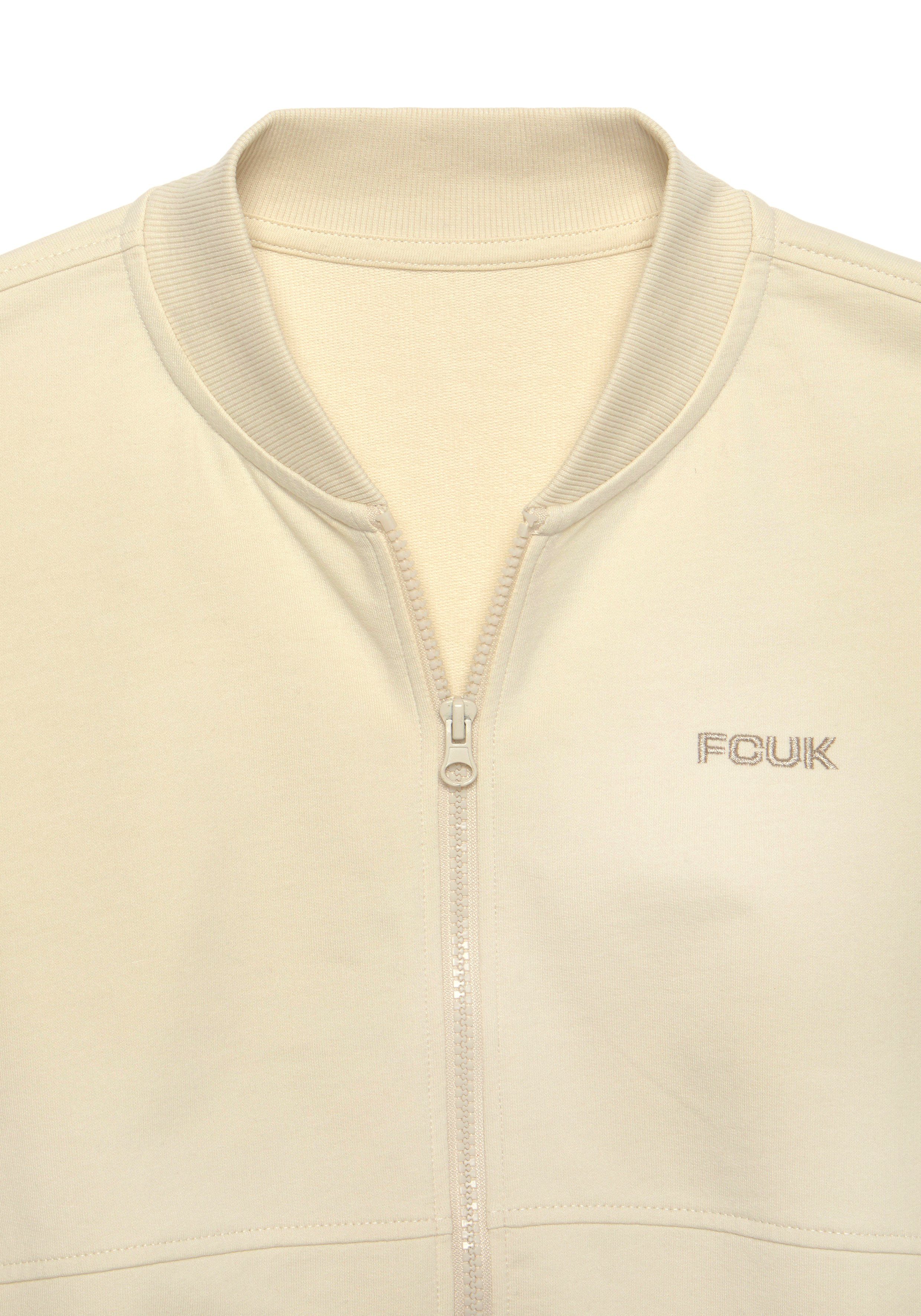 FCUK Sweatvest met kraag en doorlopende rits (1-delig)