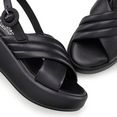 lascana sandaaltjes van leer, met sleehak zwart