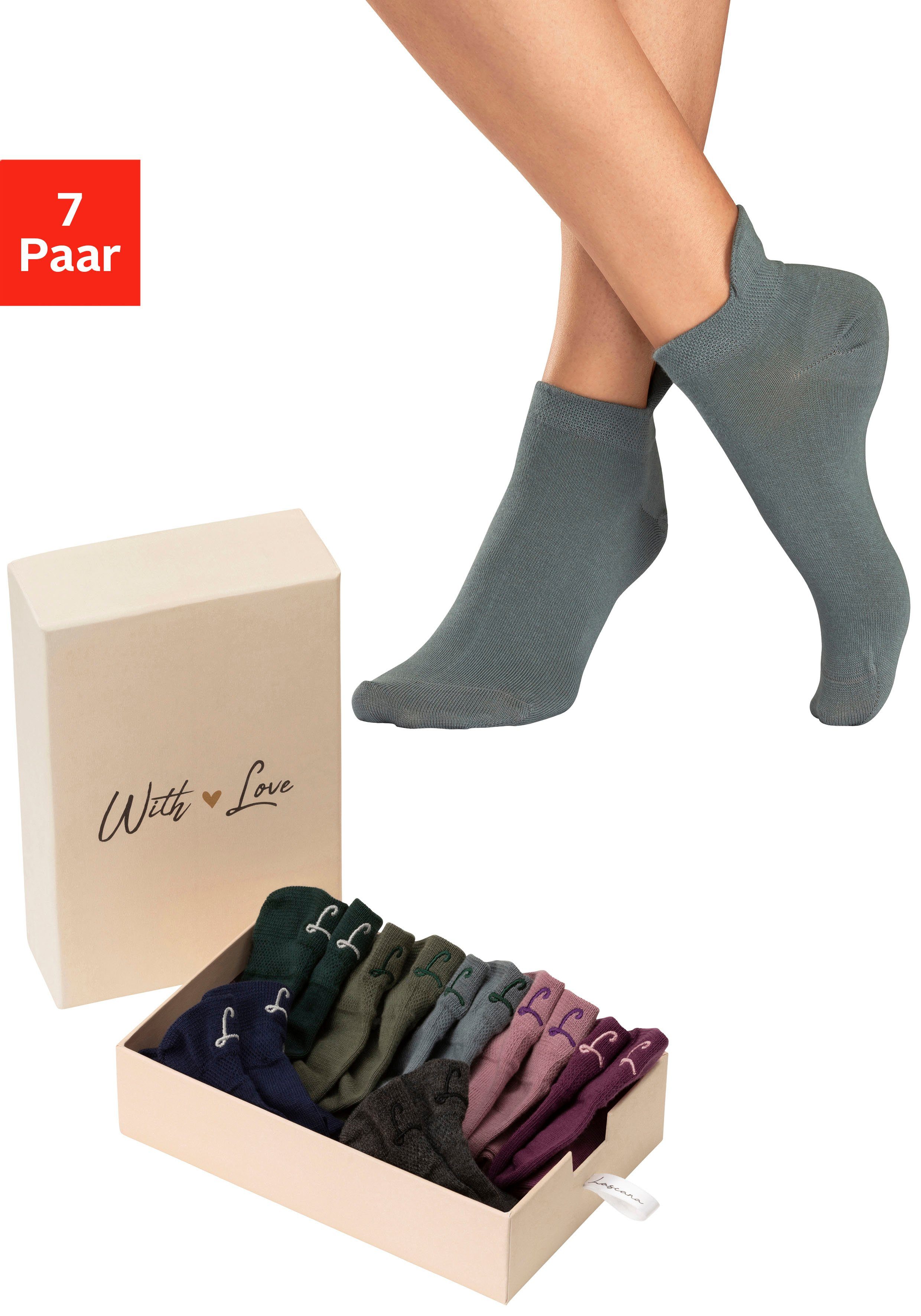 Lascana Sneakersokken met klein borduursel (set, 7 paar, Box)