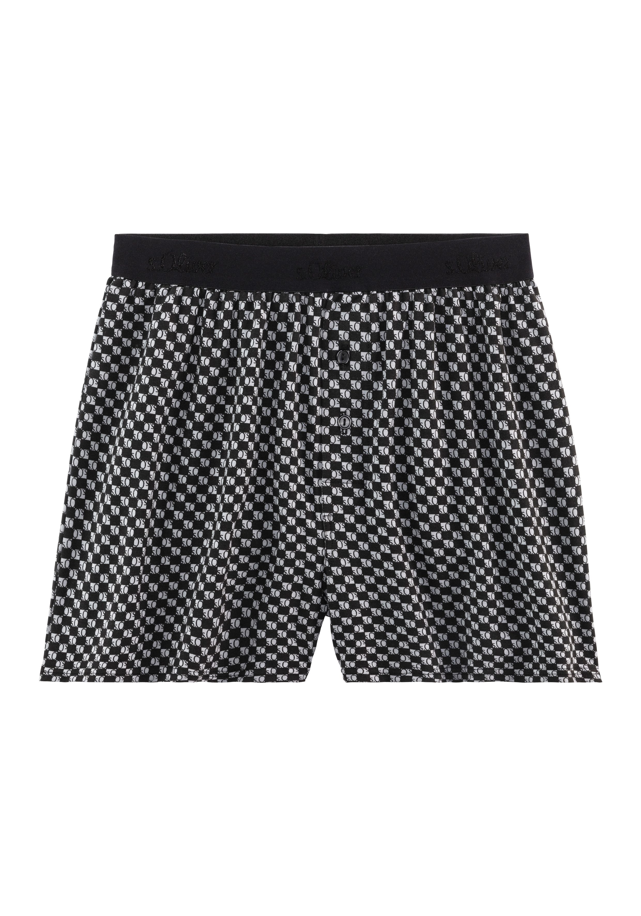 s.Oliver RED LABEL Beachwear Wijde boxershort unikleur en gedessineerd (set, 2 stuks)