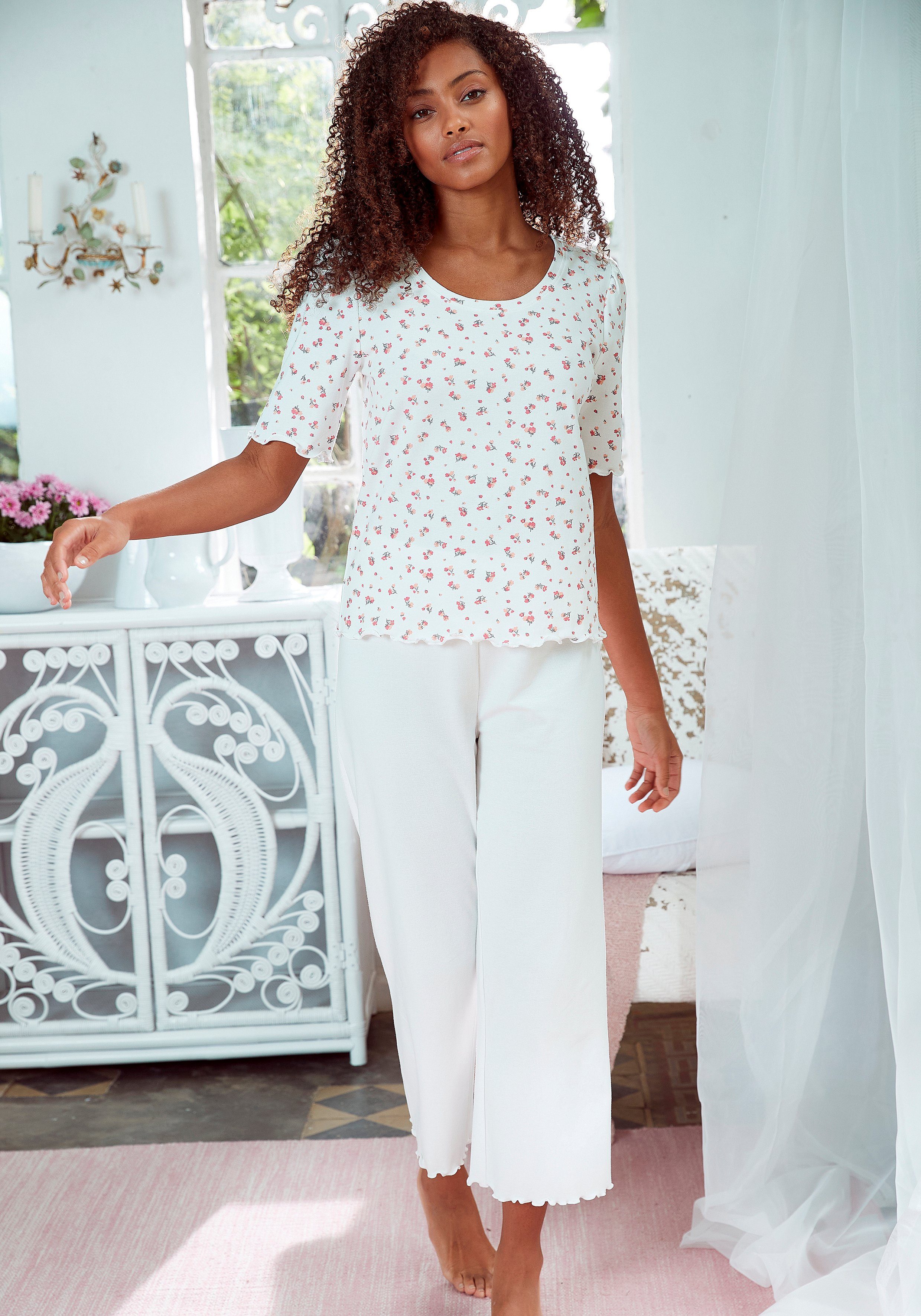 s.Oliver RED LABEL Beachwear Pyjama top met pofmouwen