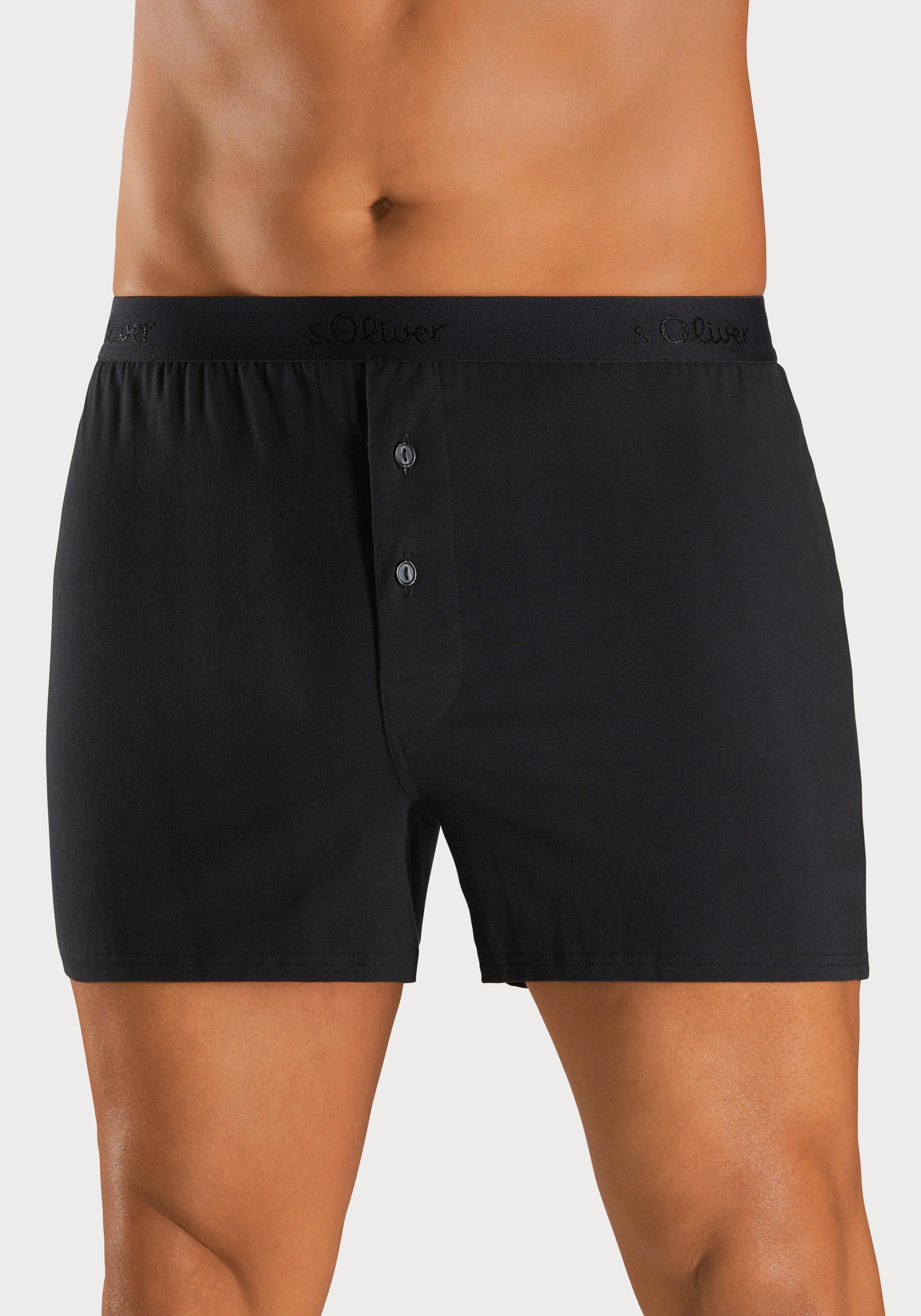 s.Oliver RED LABEL Beachwear Wijde boxershort unikleur en gedessineerd (set, 2 stuks)