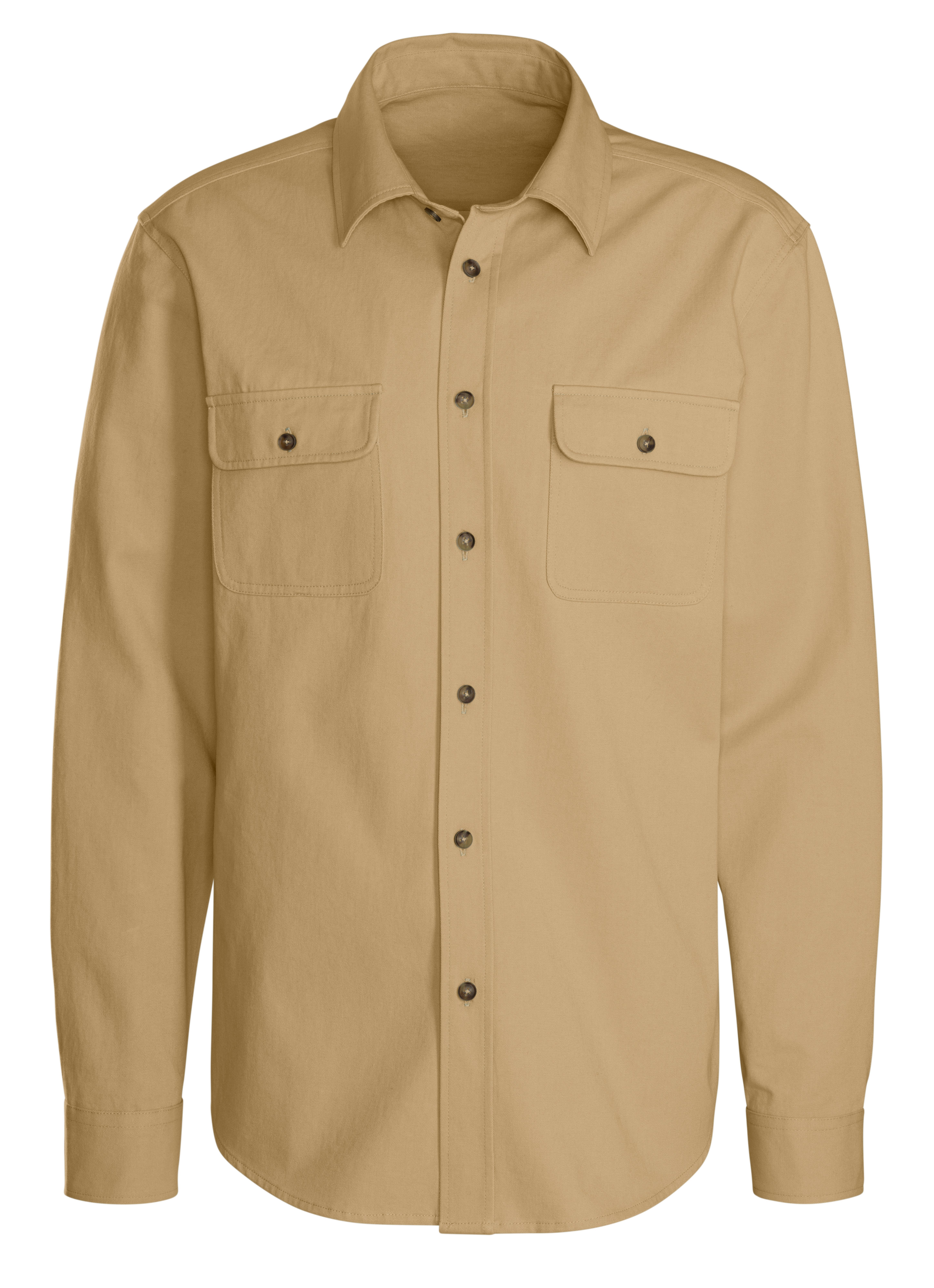 John Devin Overhemd met lange mouwen Coole overshirt heren maat M (39/40) bruin