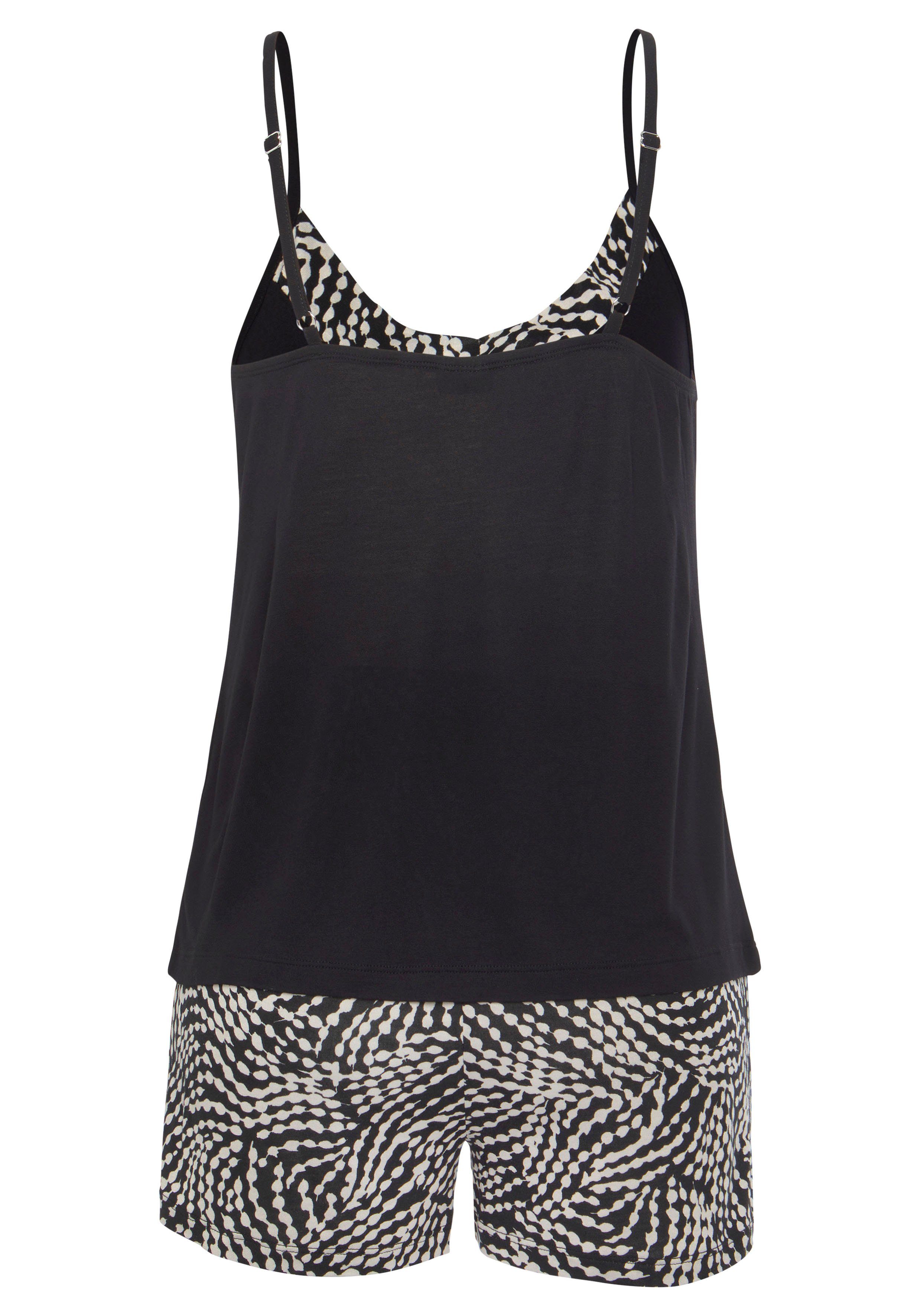 Lascana Shortama met gedessineerde details (set, 2-delig)