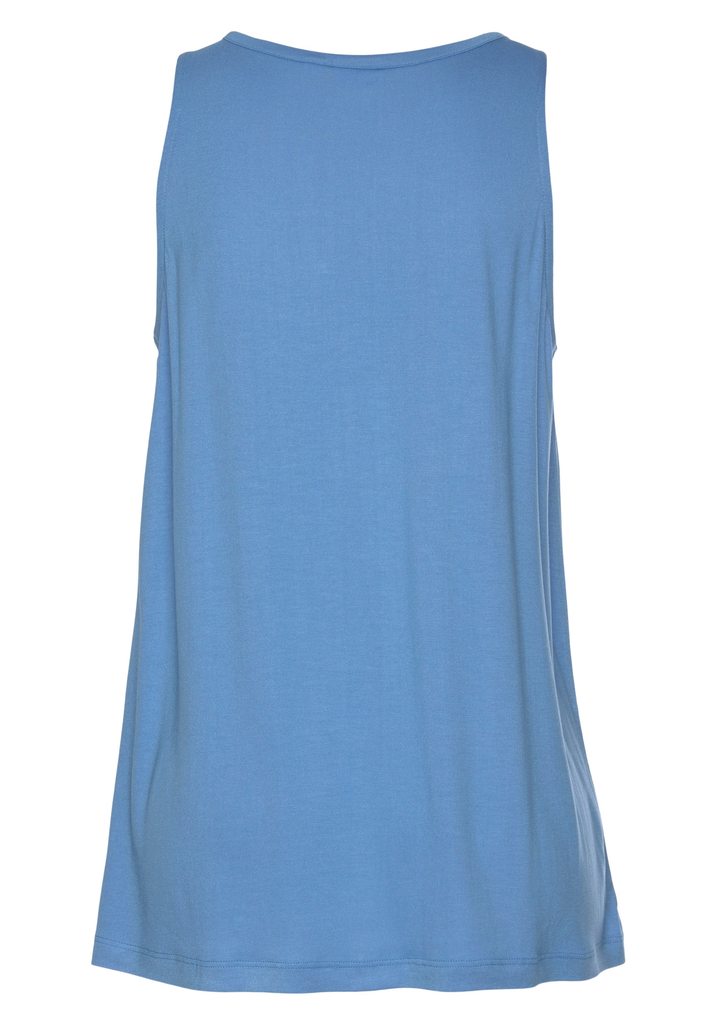 Lascana Tanktop met decoratief accessoire, casual blousetop, elegant
