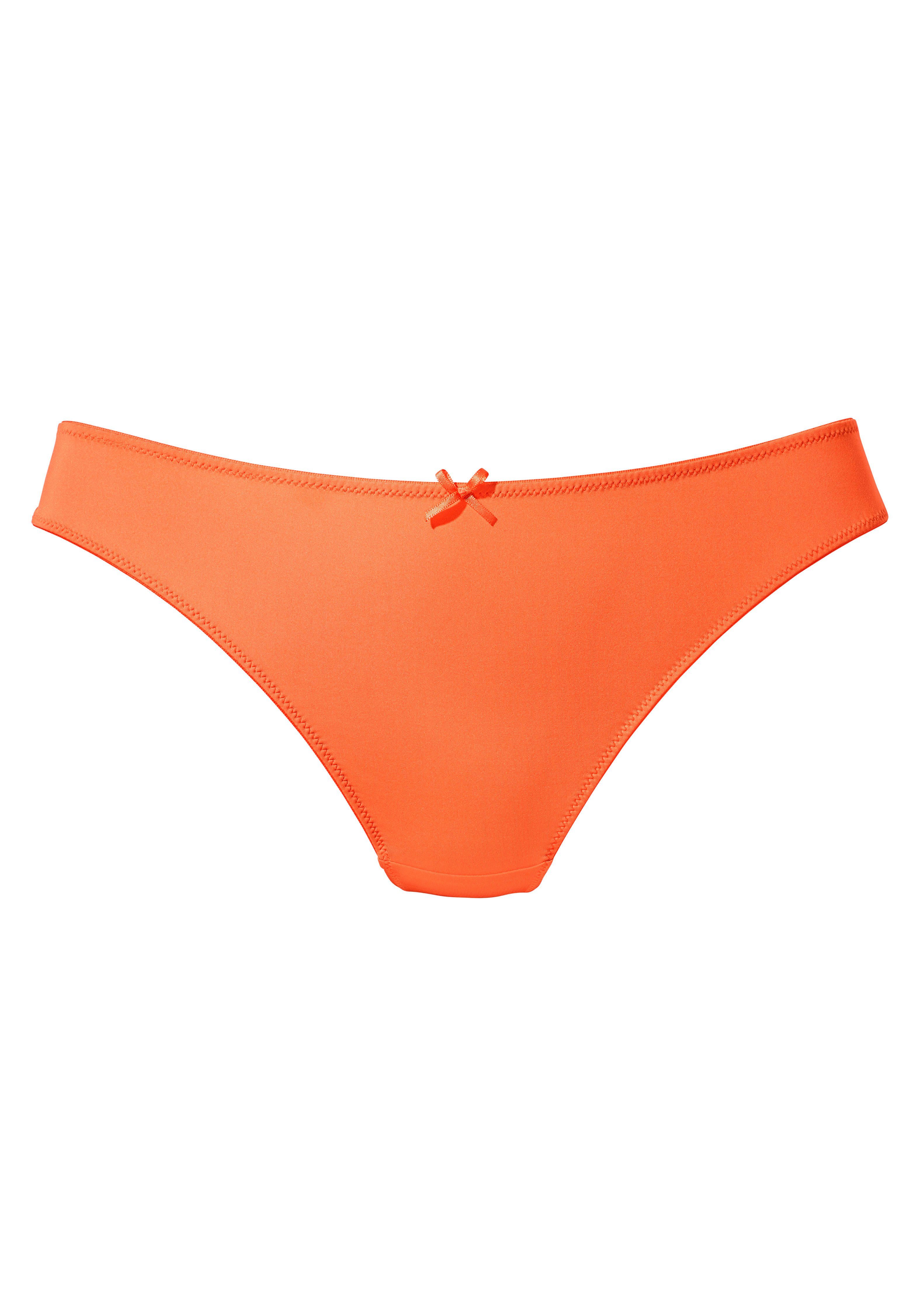 Vivance String uit bloemige jacquardkant en zacht microtouch-materiaal strings maat 44/46 oranje