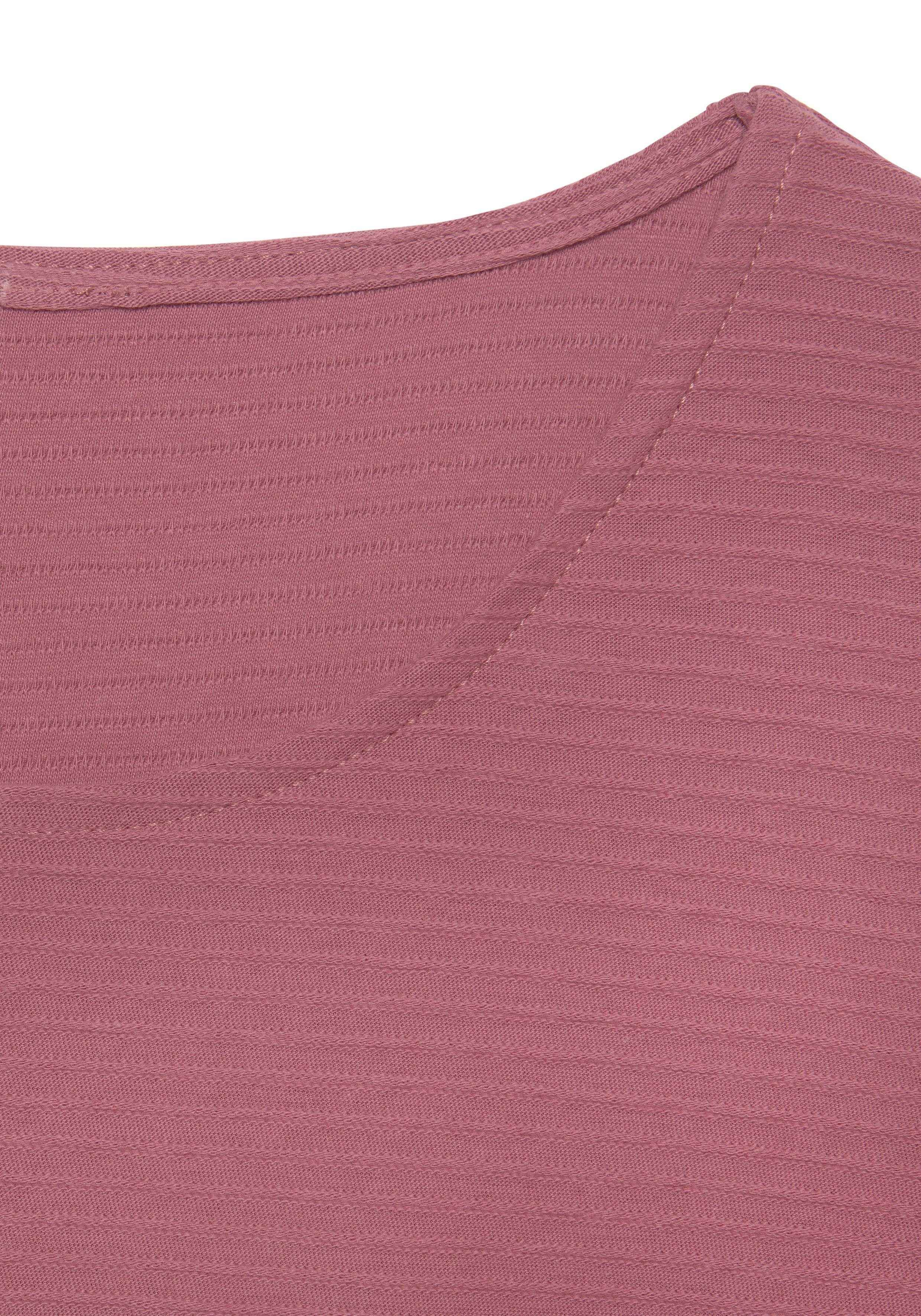 Lascana Shirt met lange mouwen Met streepstructuur in een zachte katoenkwaliteit