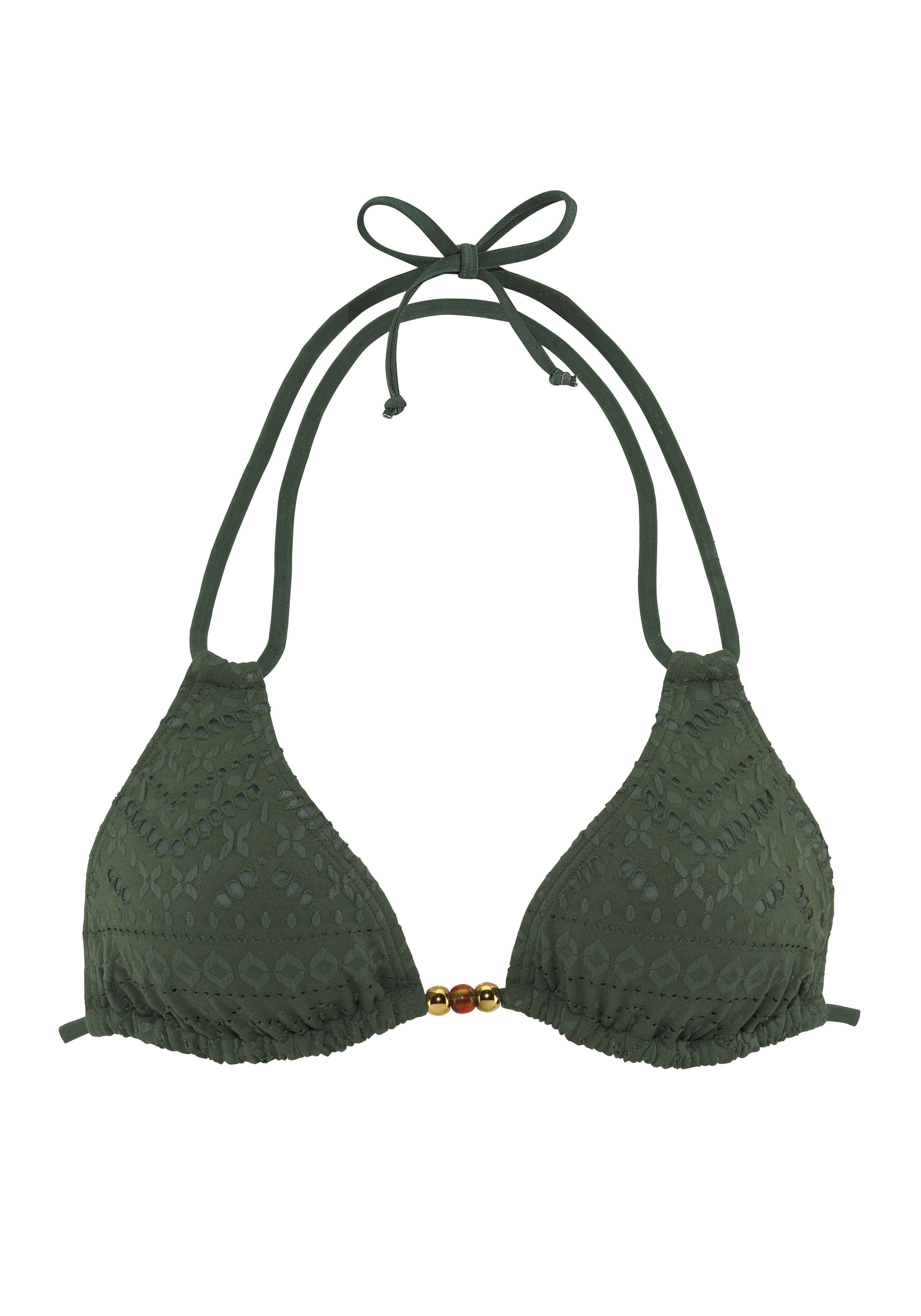 Lascana Triangel-bikinitop Omara met broderie anglaise