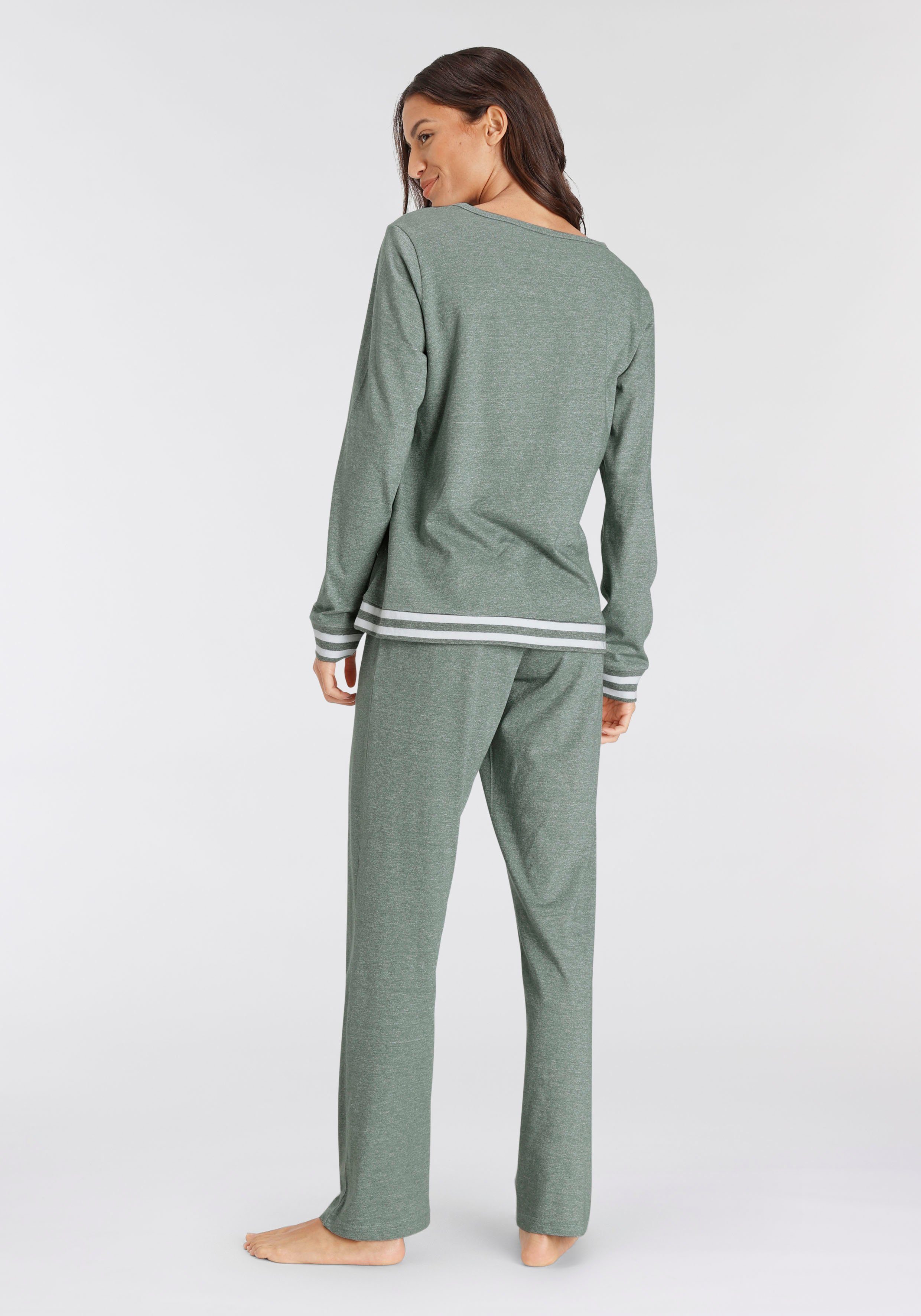 Vivance Dreams Pyjama met gestreepte boorden (2-delig)
