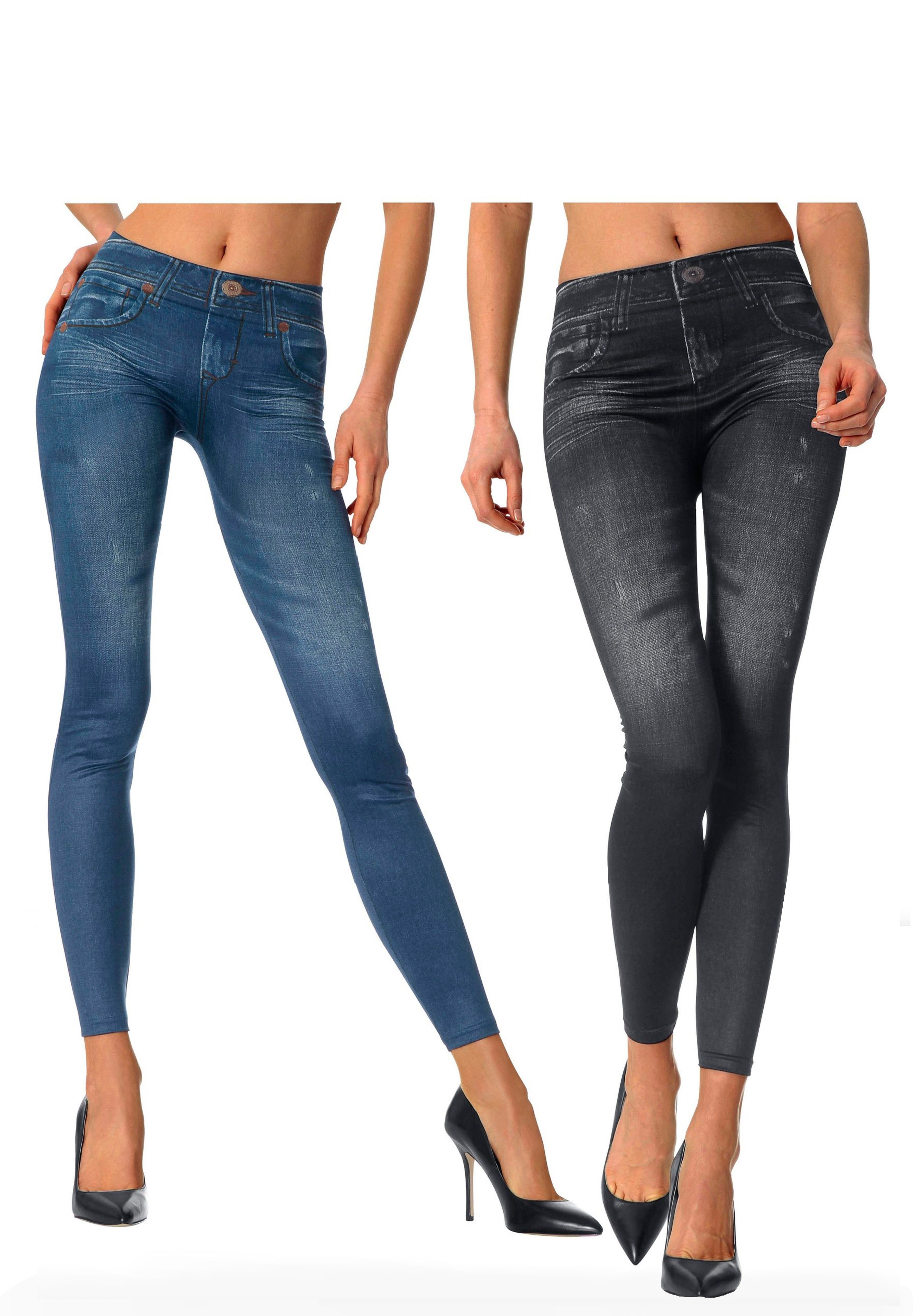 Canada Vechter Conjugeren Jeanslegging in geprinte jeans-look (Set van 2) kopen? Bestel hier | LASCANA