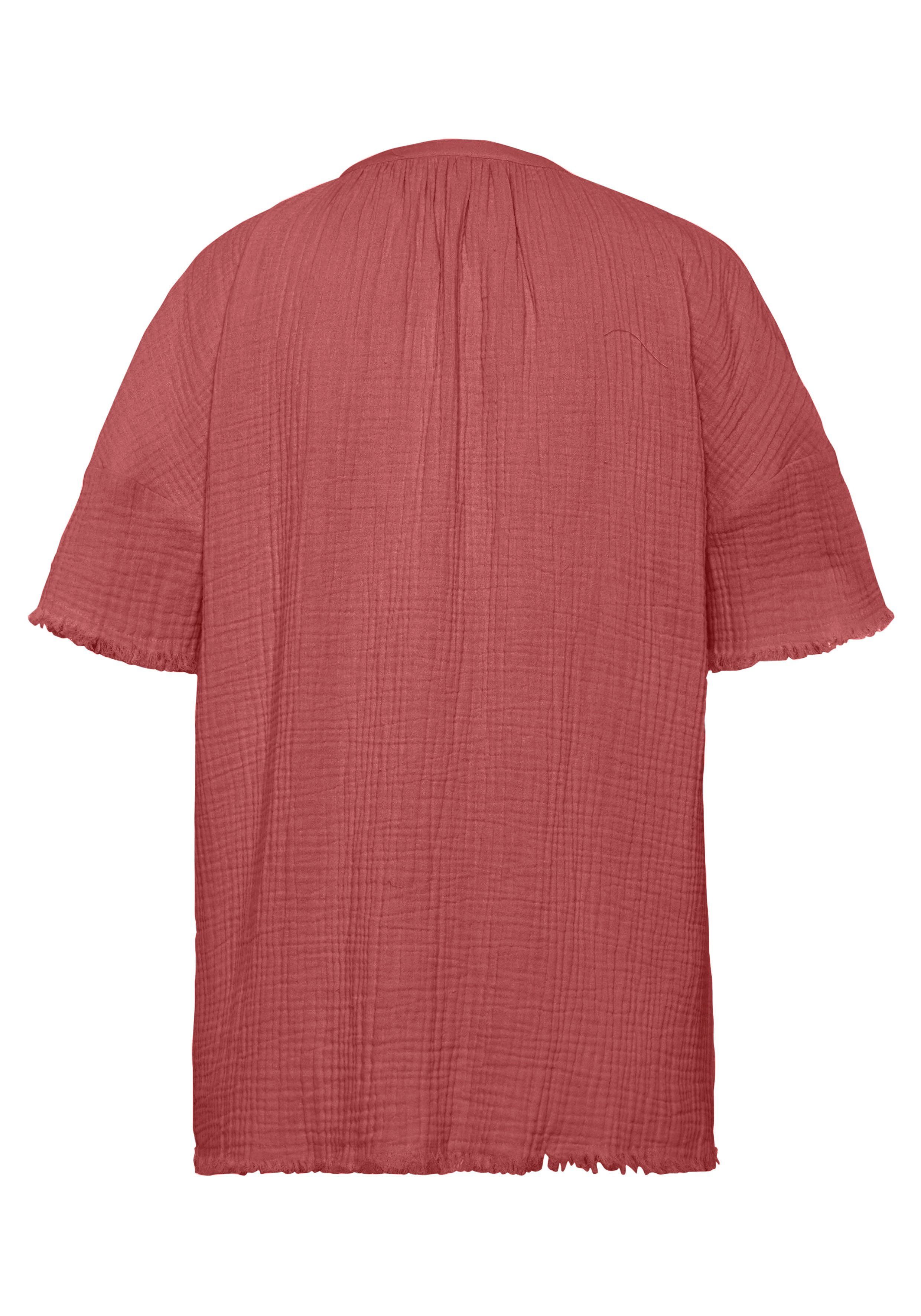 s.Oliver RED LABEL Beachwear Pyjama top van geweven mousseline stof