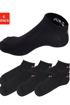 fila sneakersokken met ingebreid logo (6 paar) zwart