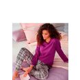 lascana pyjama met geruit patroon paars