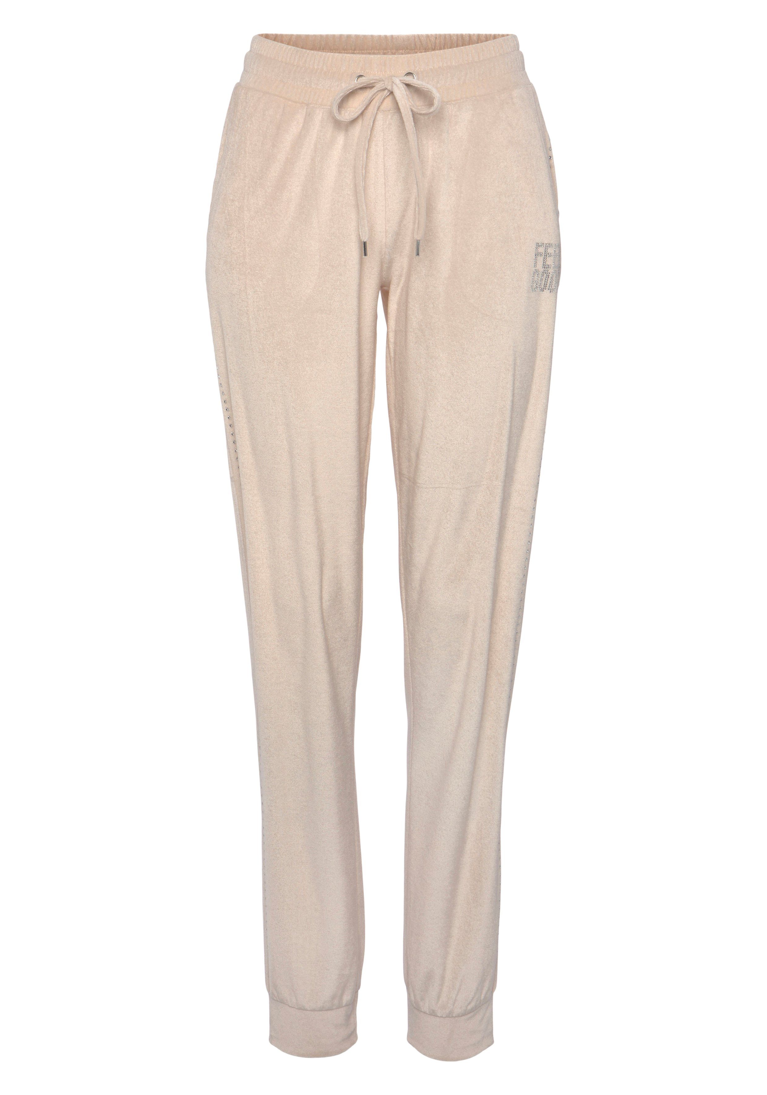 Vivance Nickybroek -Loungebroek met glitterprint lounge broeken maat 48/50 wit