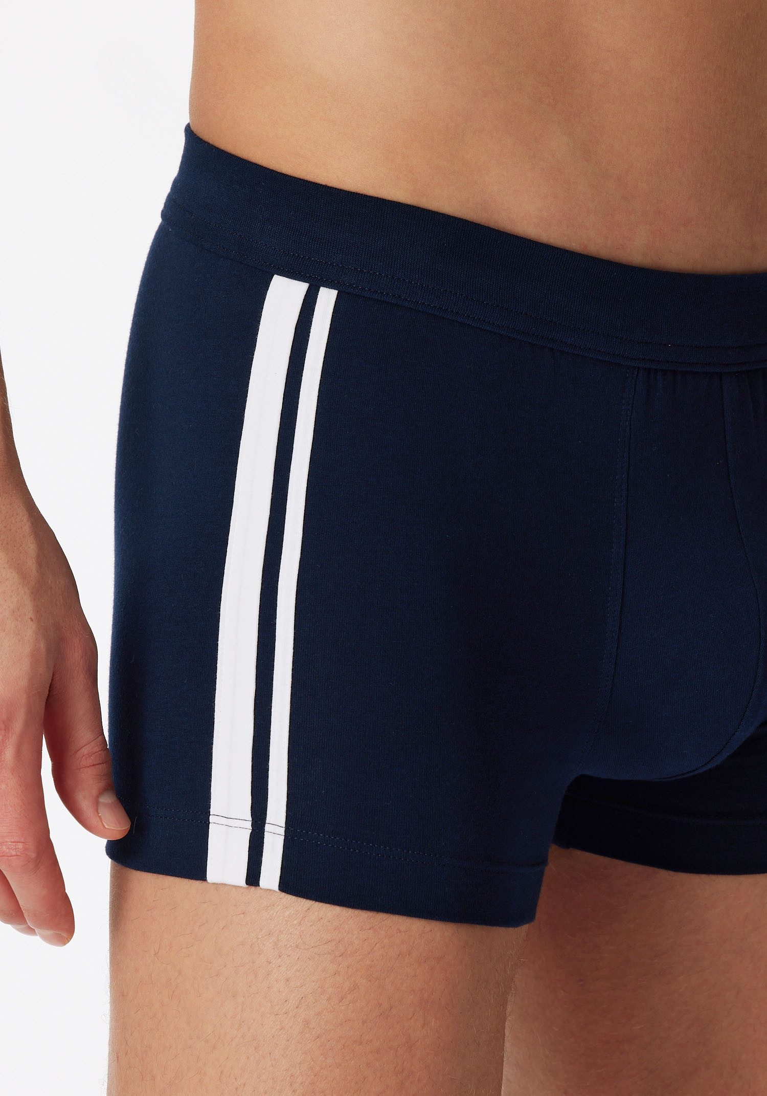 Schiesser Boxershort 95/5 met zachte, tonale tailleband, contrasterende zijstrepen (3 stuks)