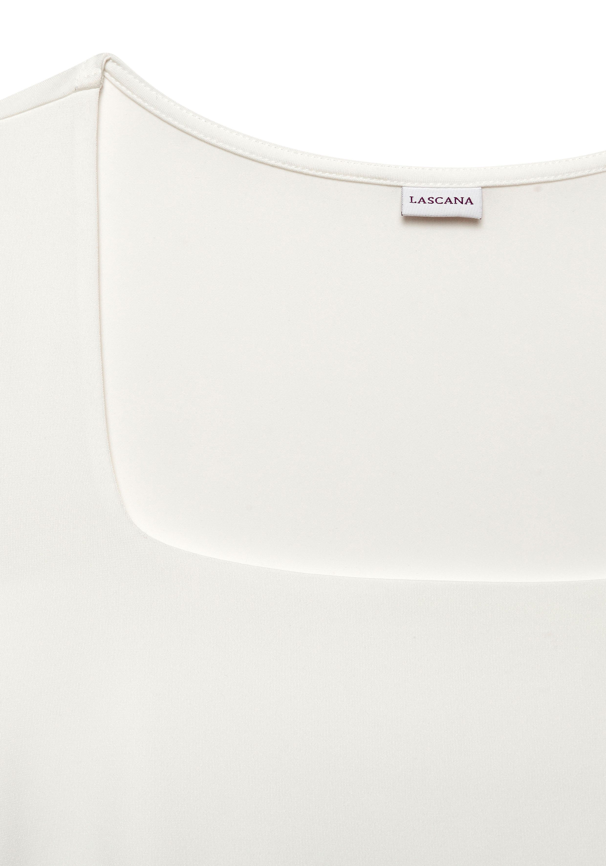 Lascana T-shirt van kreukvrij materiaal, elegant kortarmshirt, dubbelzijdig