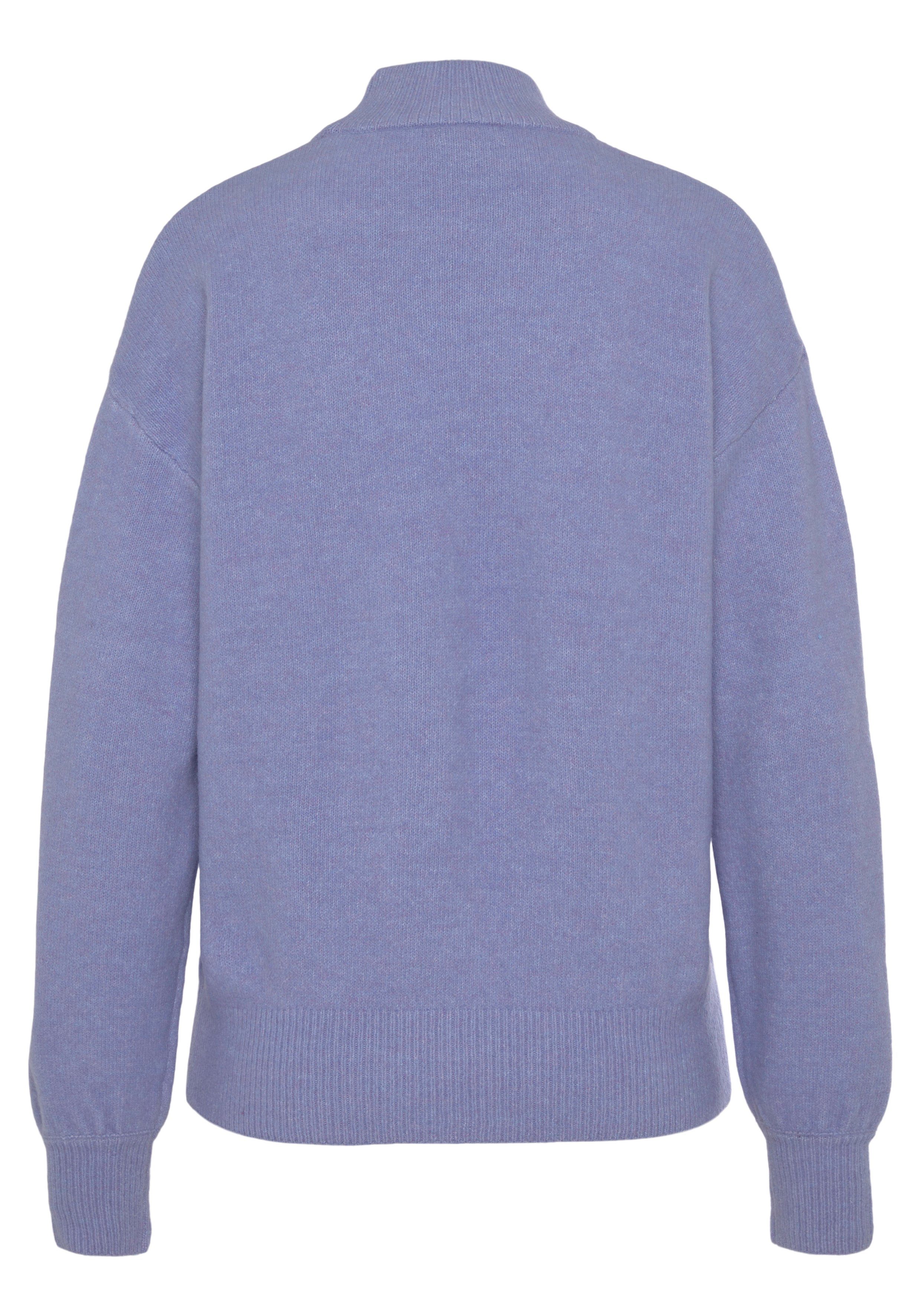 Lascana Gebreide trui -Lounge Pullover met staande kraag en ribboorden, loungewear