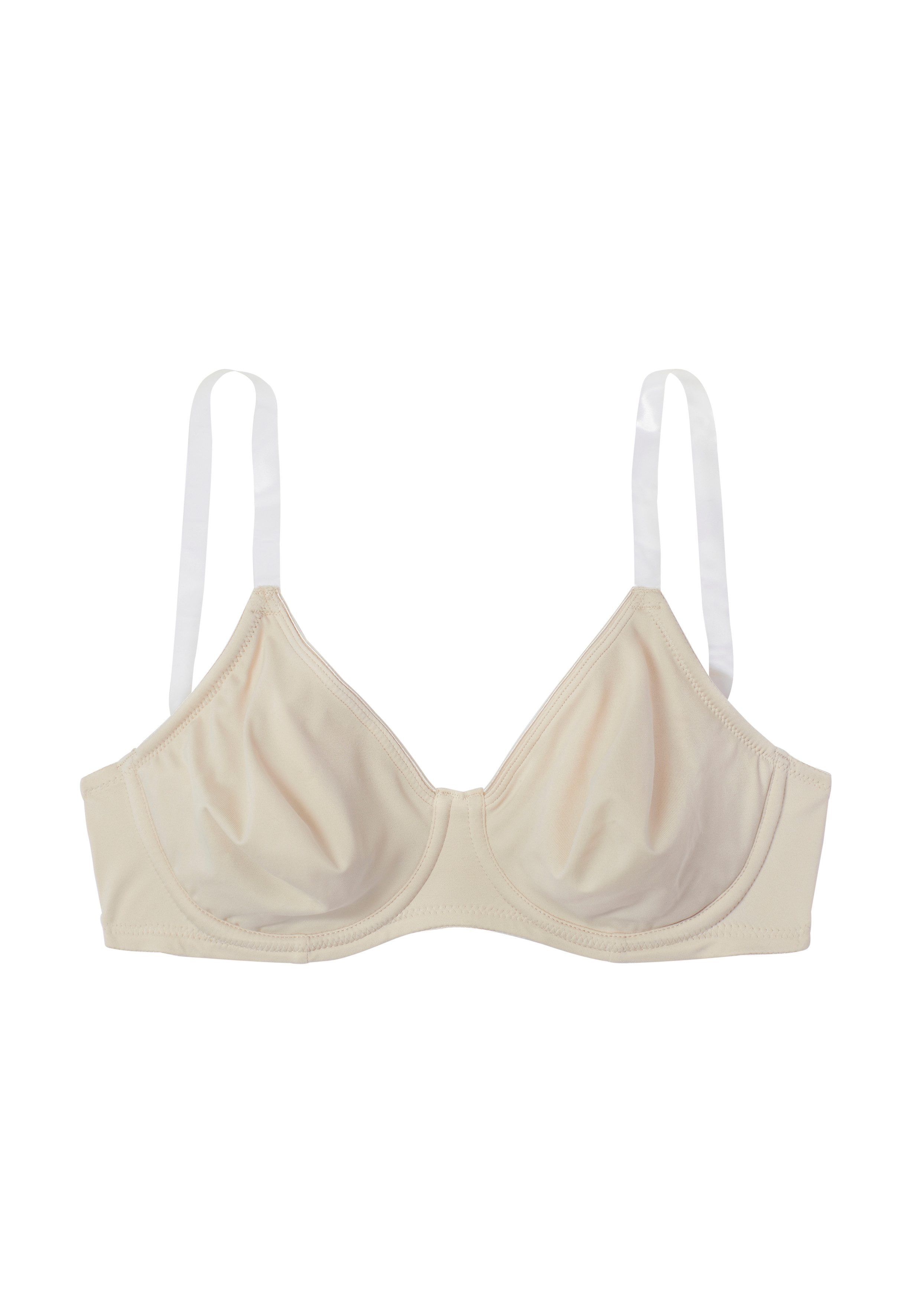 Nuance T-shirt-bh met beugels, zonder cups en met transparante bandjes, basic