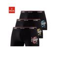 s.oliver red label beachwear boxershort met print op de pijp (set, 3 stuks) zwart