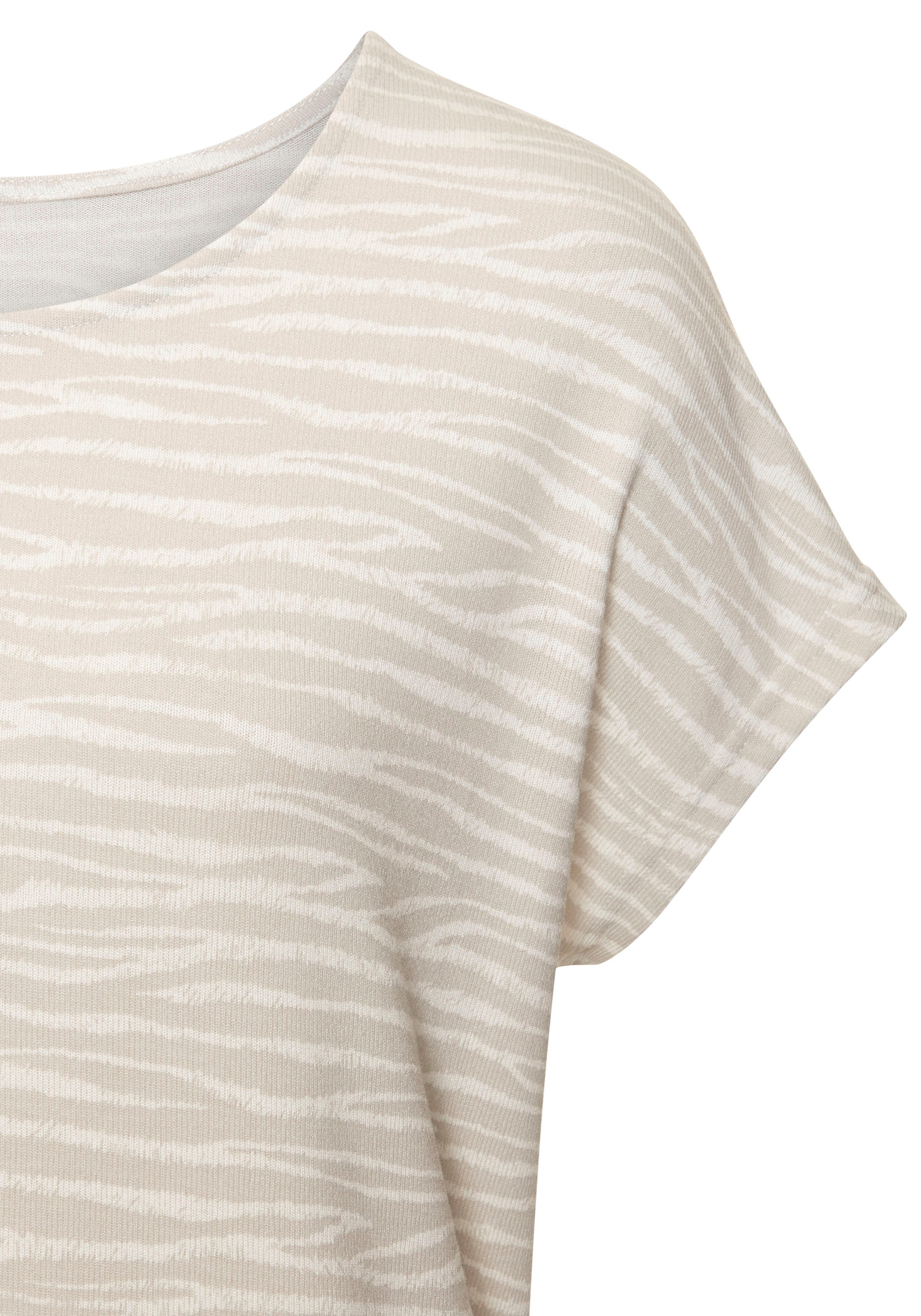 Lascana Shirt met korte mouwen Met modieus zebra-patroon