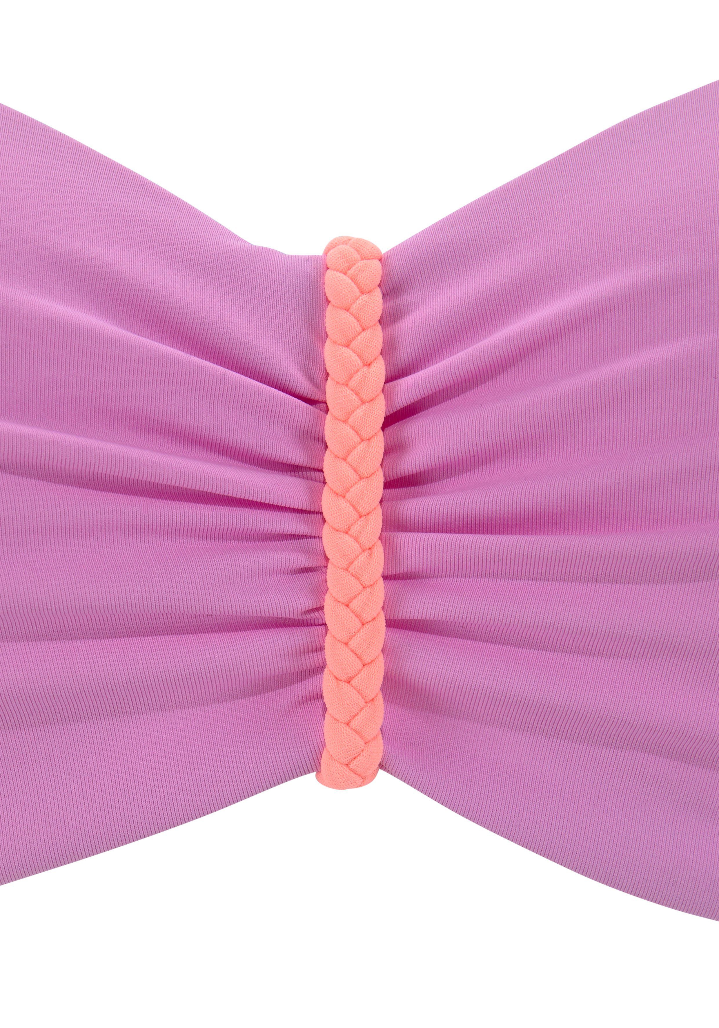 Venice Beach Beugelbikinitop in bandeaumodel ANNA met gevlochten details