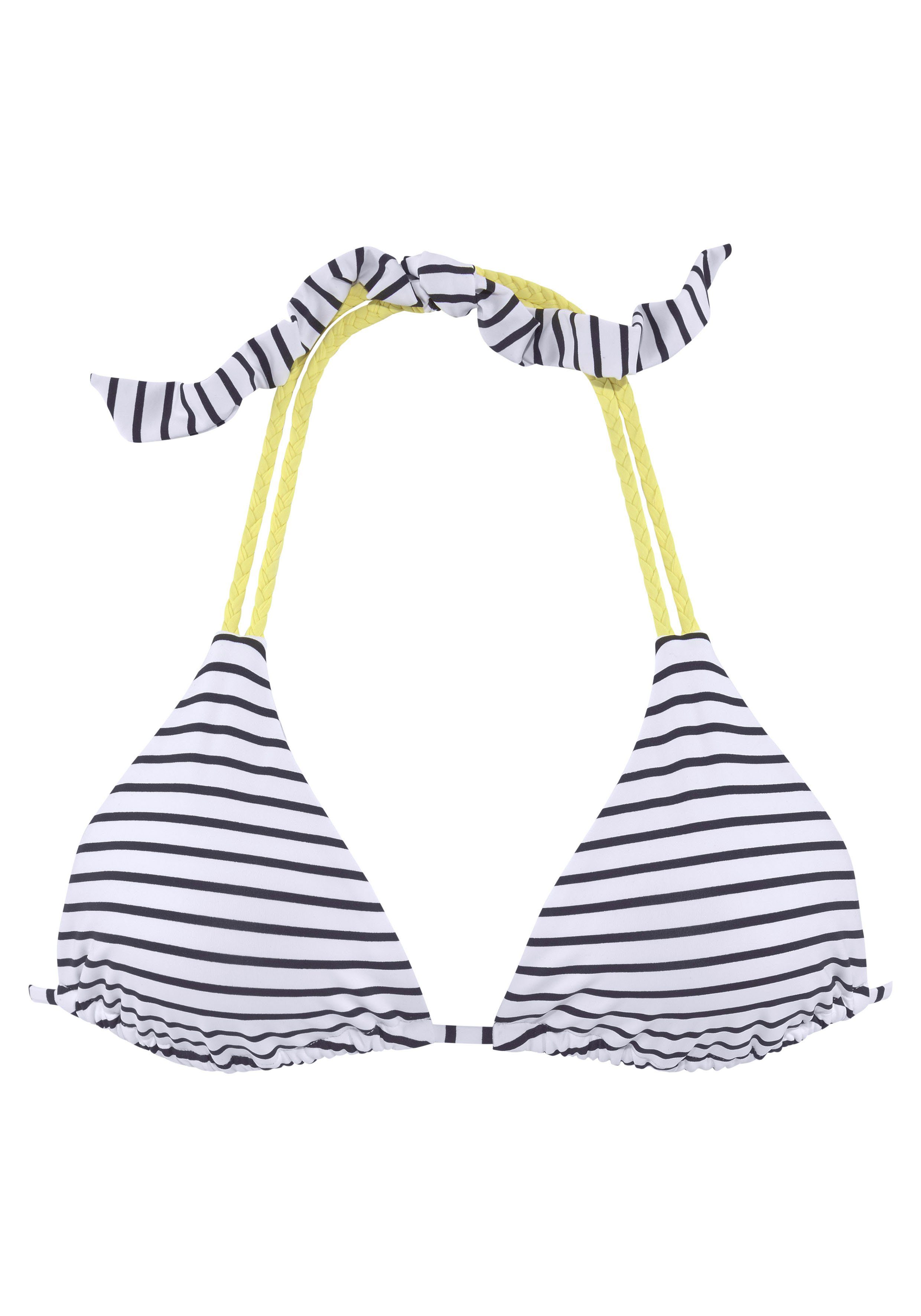 venice beach triangel-bikinitop camie met gevlochten details wit