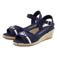 lascana sandaaltjes met sleehak in navy-look veganistisch blauw