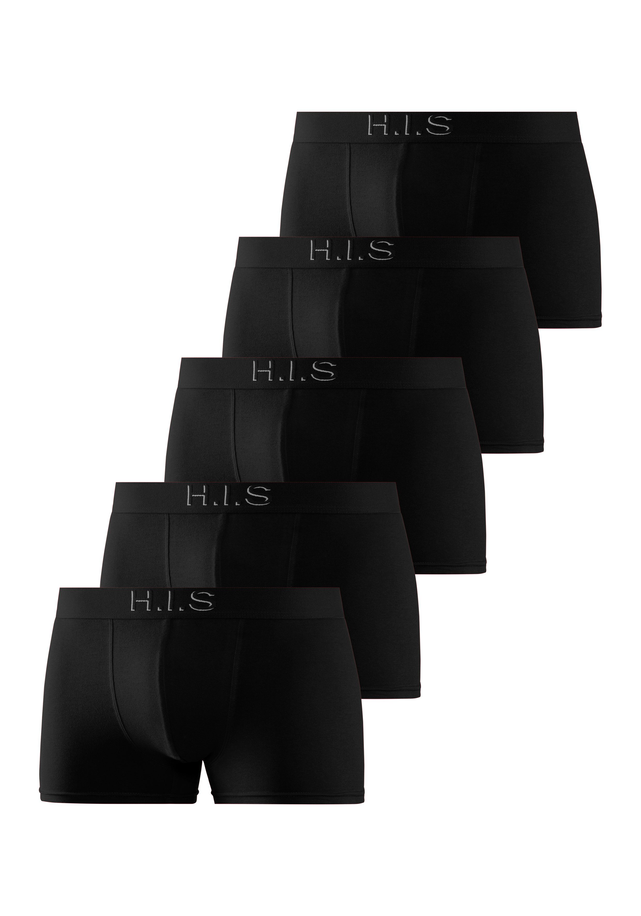 H.I.S Boxershort voor heren Logoweefband met 3D-effect (set, 5 stuks)