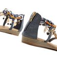 lascana sandaaltjes met kleine sleehak en met modieuze garnering blauw