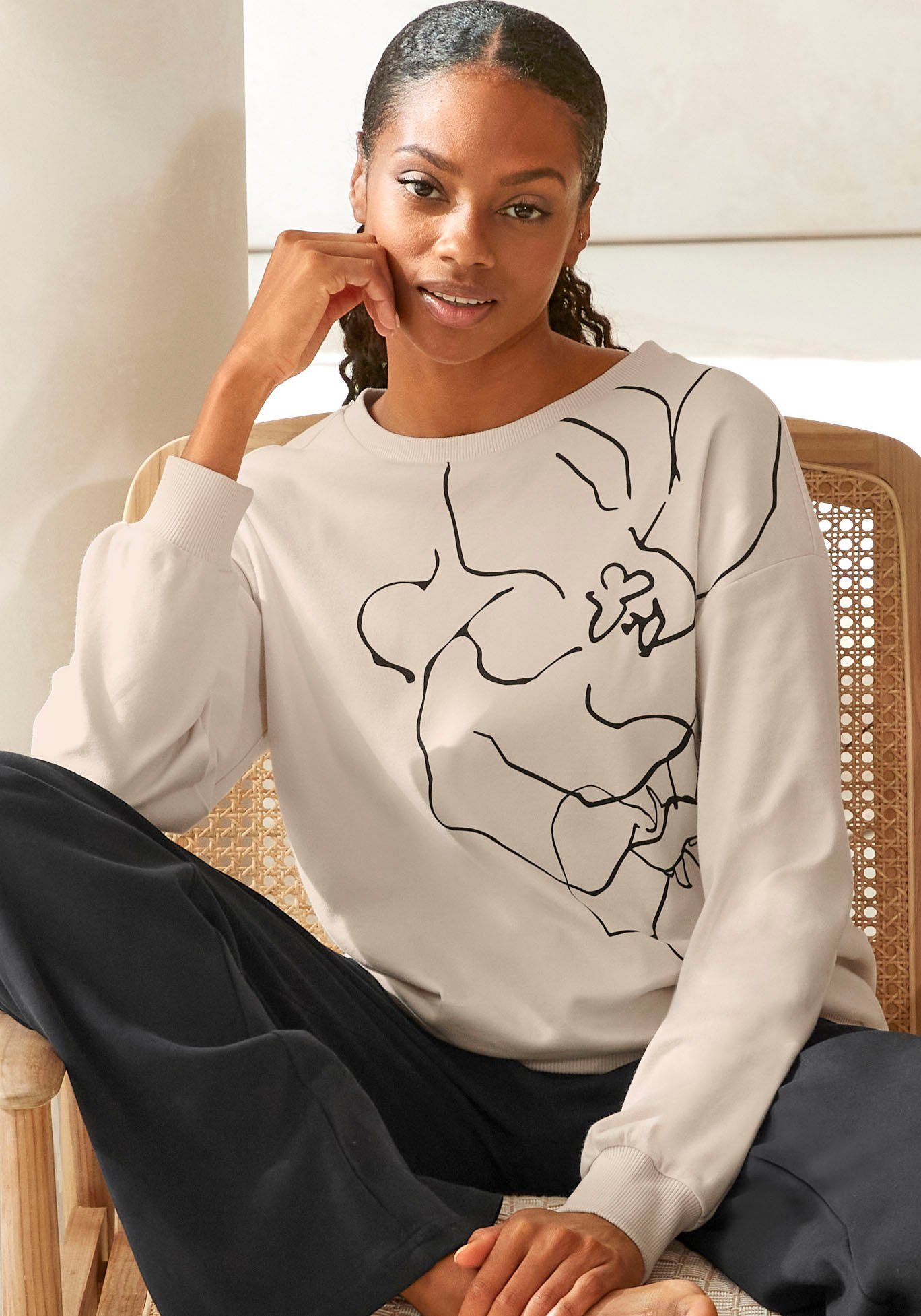 Lascana Sweatshirt Loungeshirt met print, loungewear