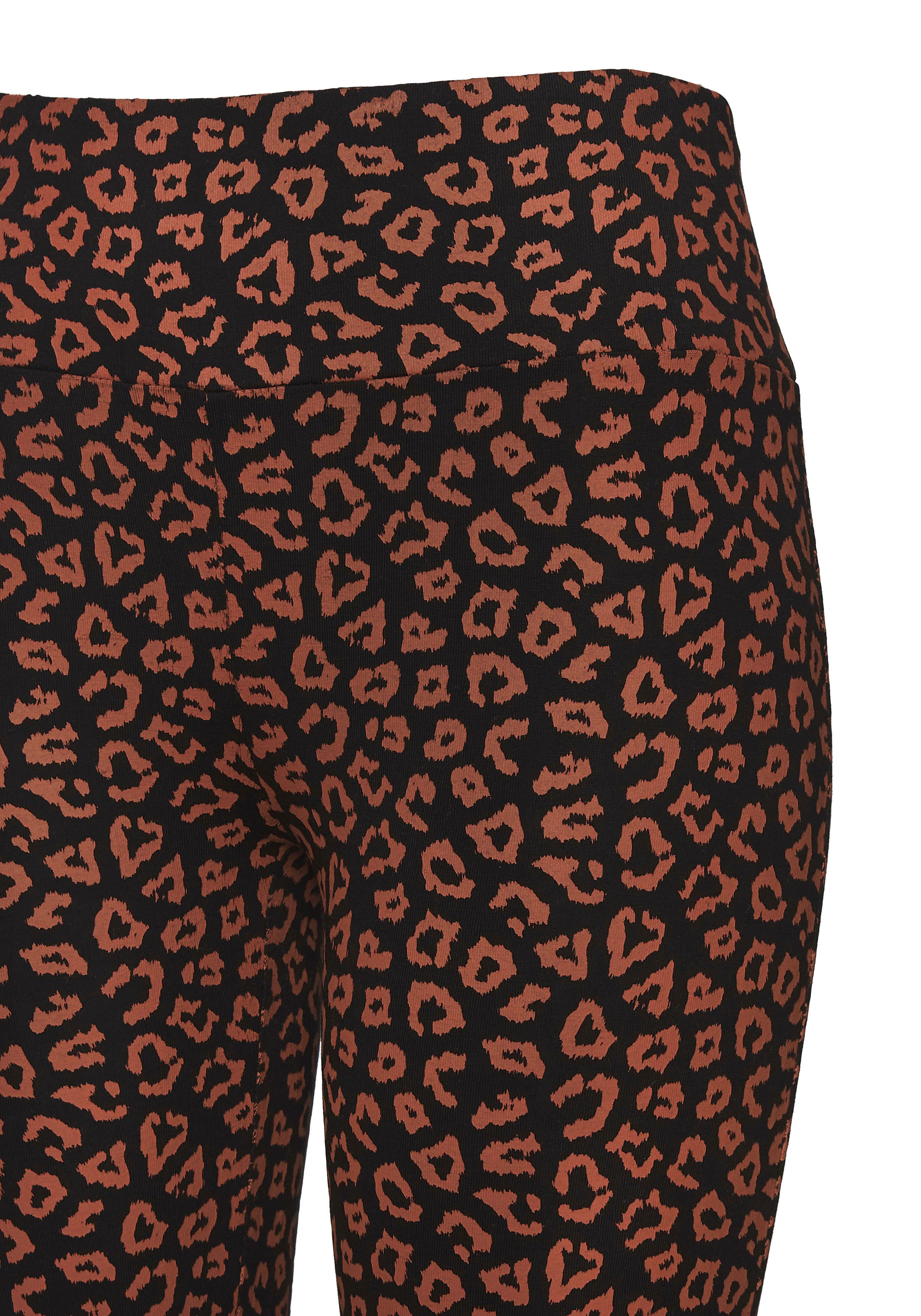 Lascana Legging Sweatleggings met brede band in leeuwprint, loungewear