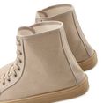 lascana laarsjes hightop-sneakers casual met vetersluiting in eersteklas katoenkwaliteit bruin