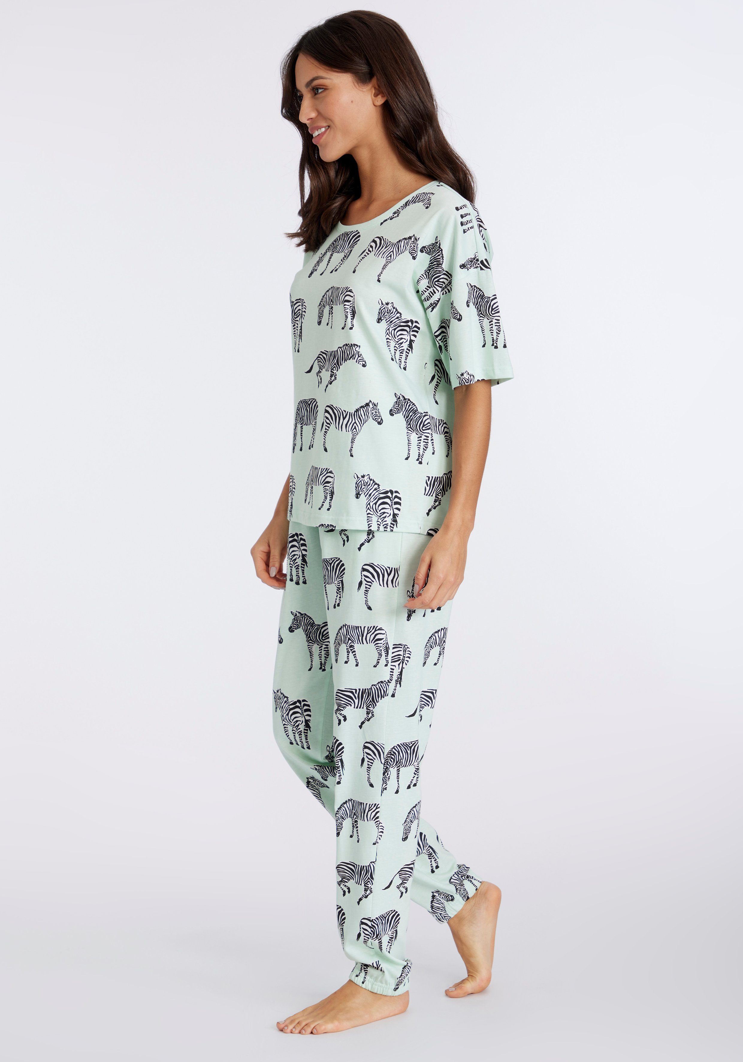 Vivance Dreams Pyjama mt animal alloverprint (2-delig)