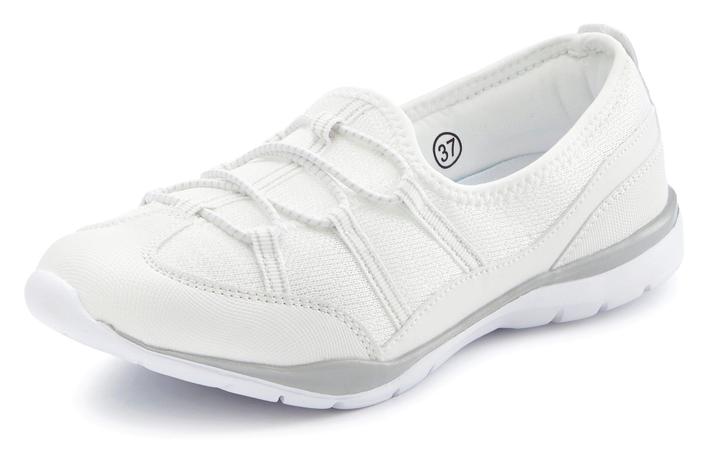 Lascana Sneakers Lage schoen, vrijetijdsschoen, slipper, om in te stappen met elastische veters vegan
