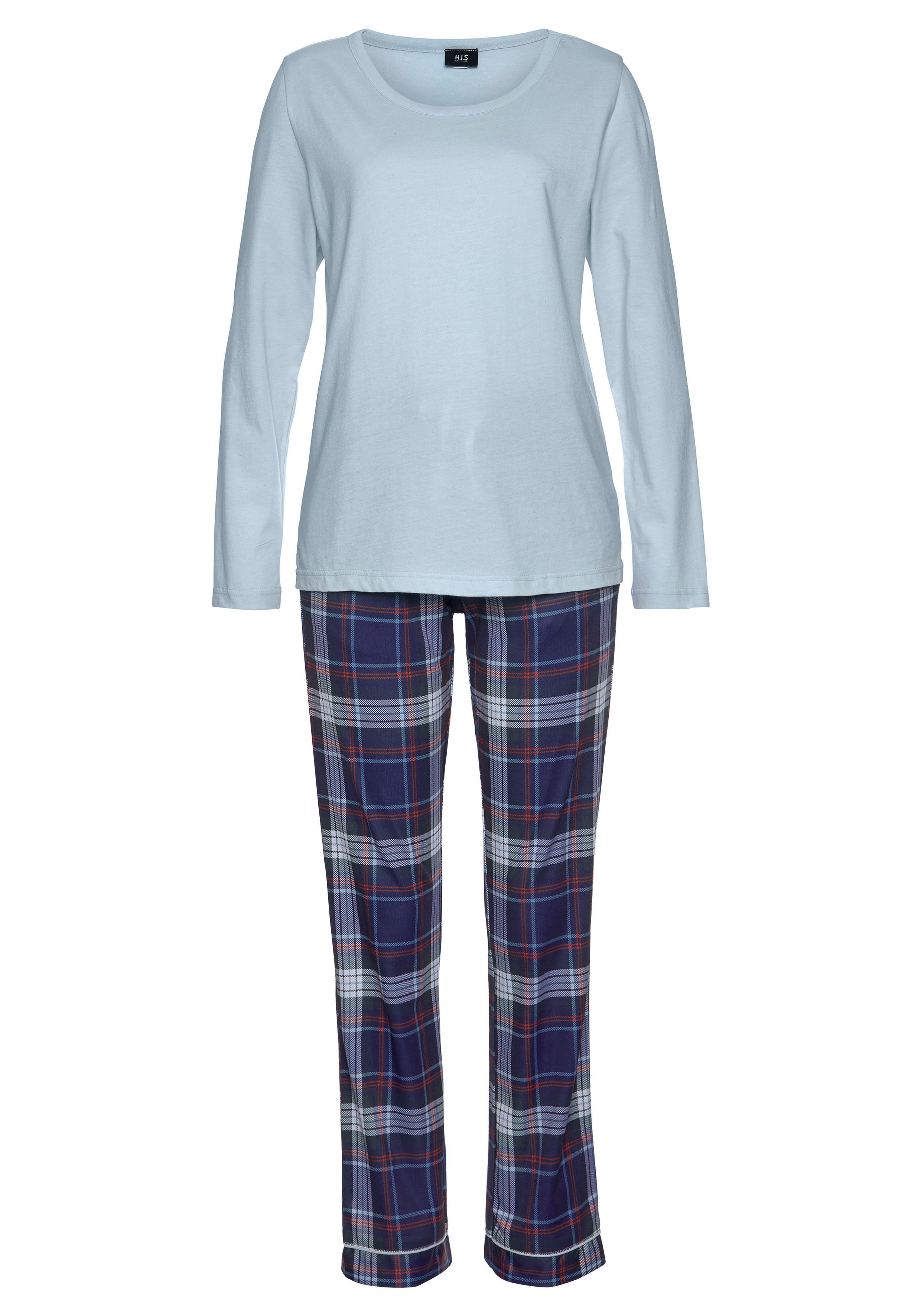 H.I.S Pyjama met geruite pyjamabroek (2-delig, 1 stuk)