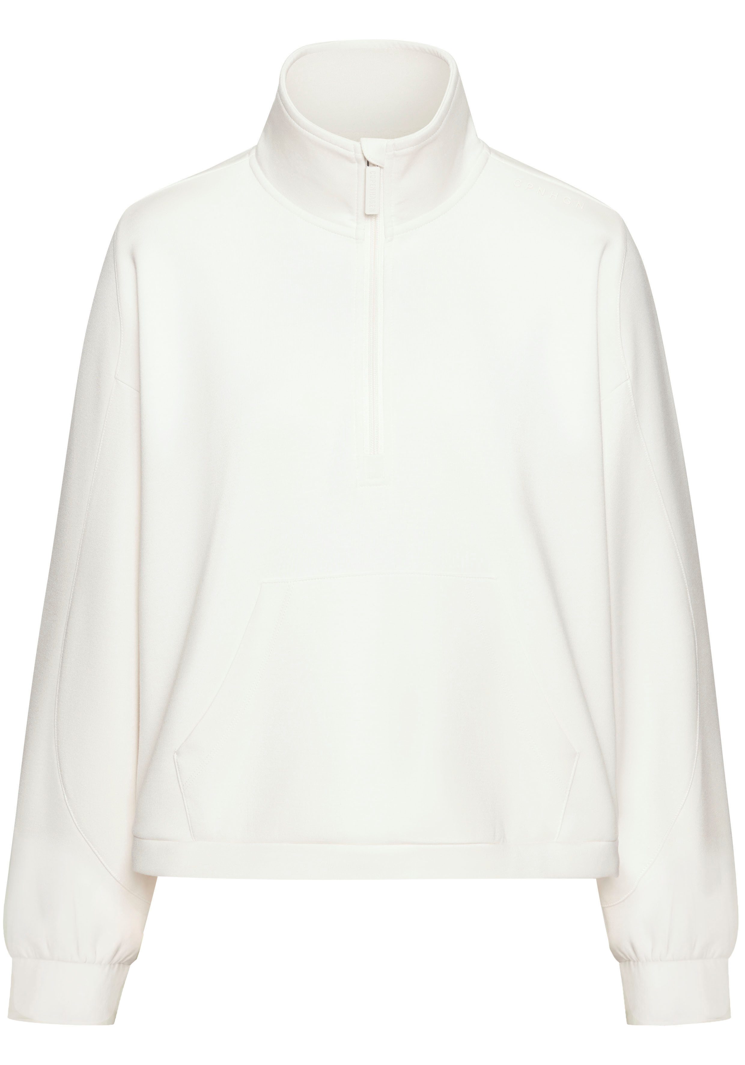 Copenhagen Studios Shirt met lange mouwen gemaakt van hoogwaardig materiaal met staande kraag en rits mix & match maat 36/38 wit